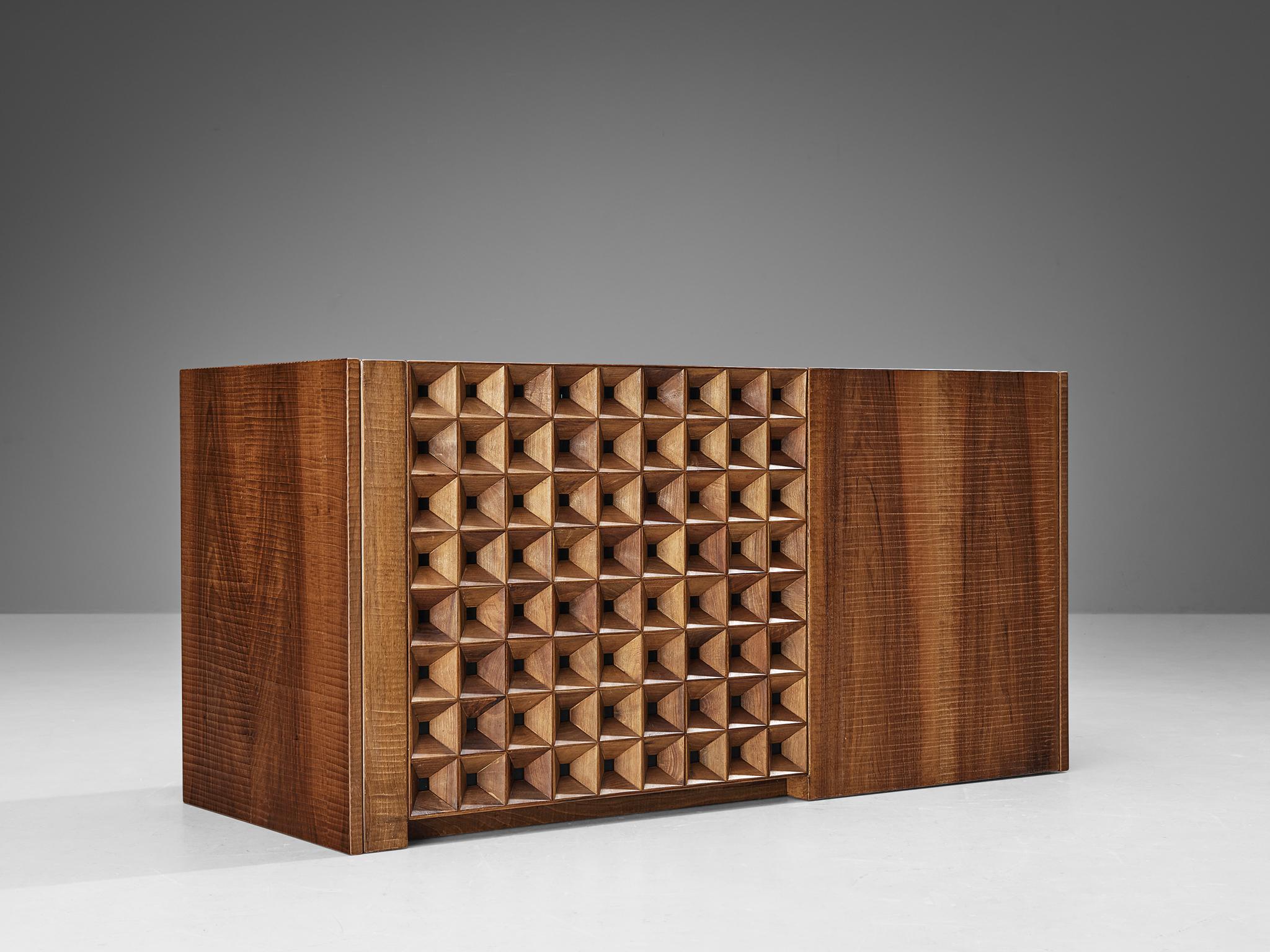 Italian Giuseppe Rivadossi for Officina Rivadossi Sideboard in Walnut
