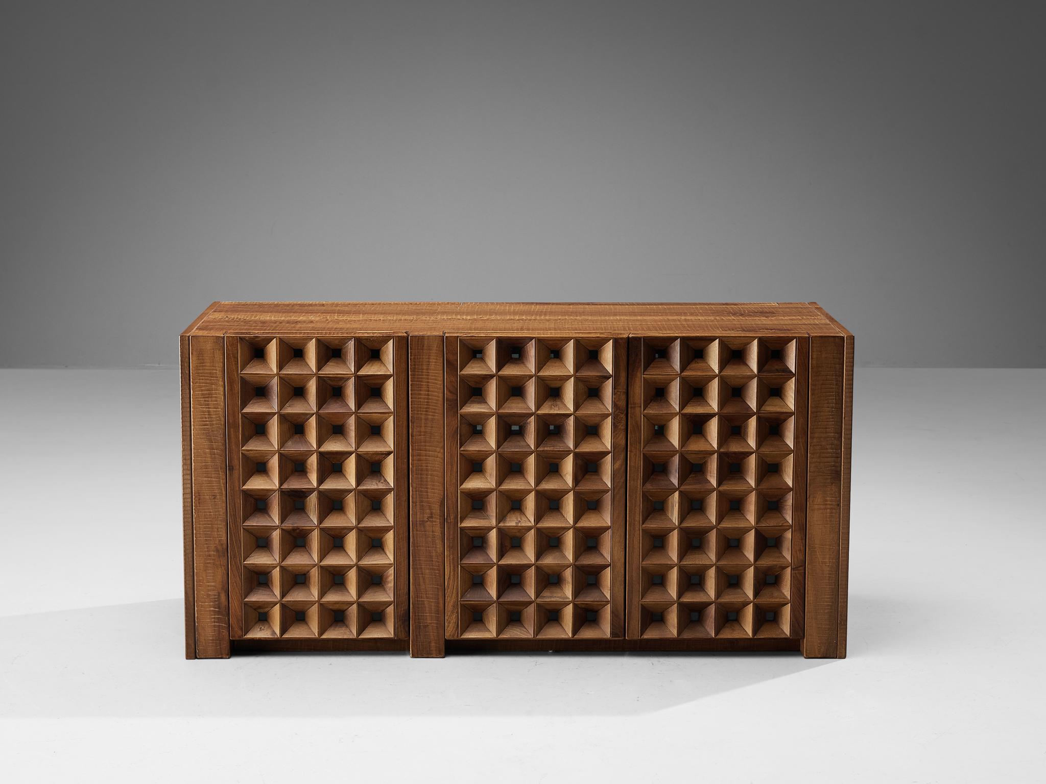 Late 20th Century Giuseppe Rivadossi for Officina Rivadossi Sideboard in Walnut