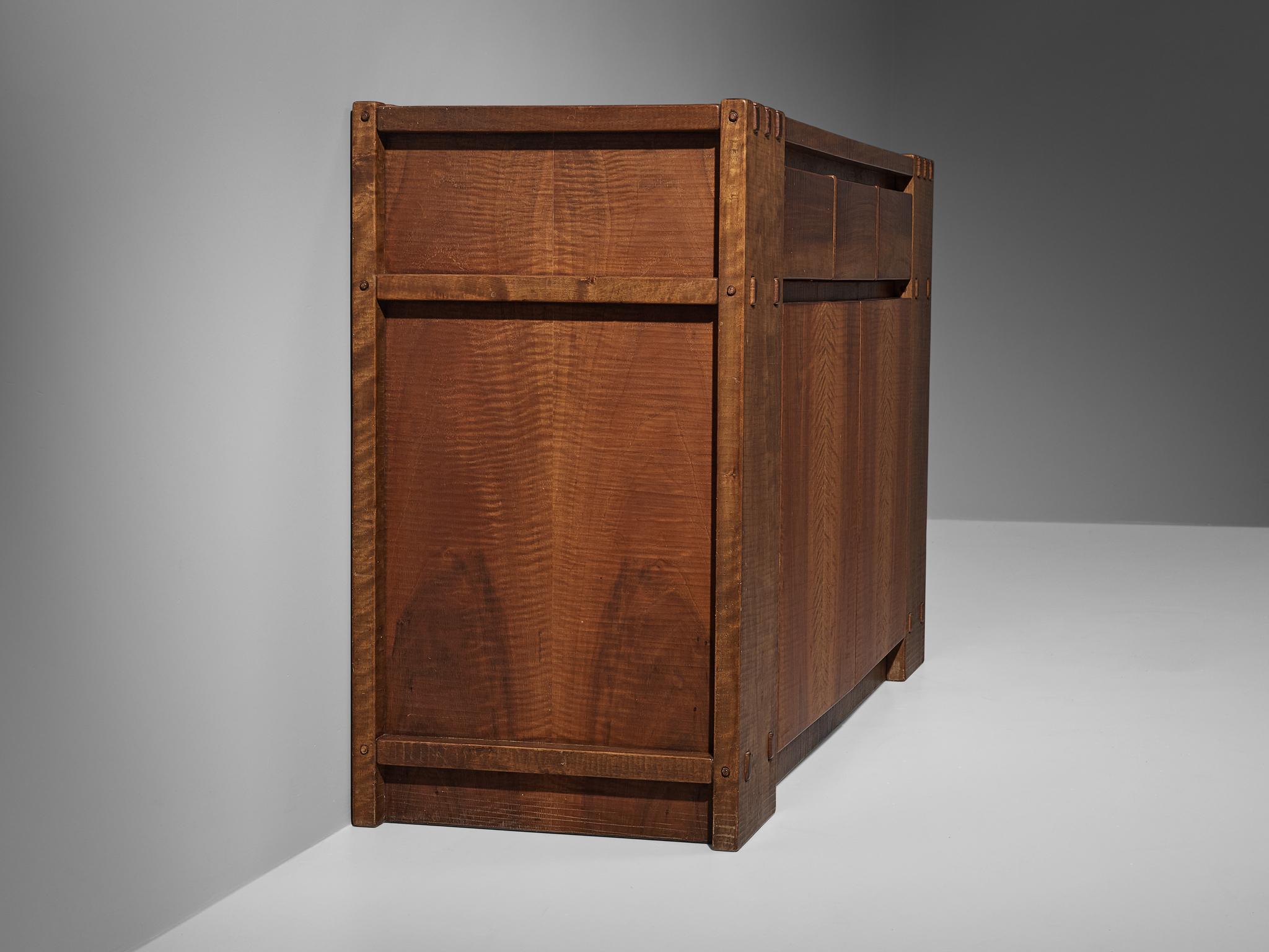 Late 20th Century Giuseppe Rivadossi for Officina Rivadossi Sideboard in Walnut  For Sale