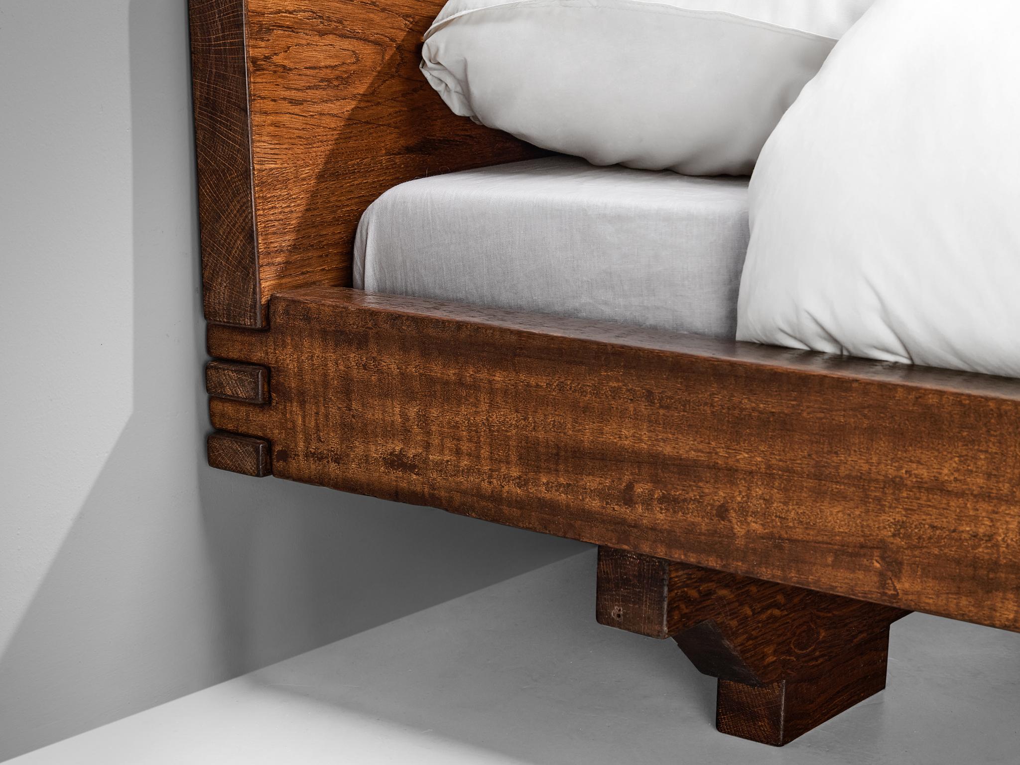 Italian Giuseppe Rivadossi for Officina Rivadossi Single Bed in Walnut  For Sale