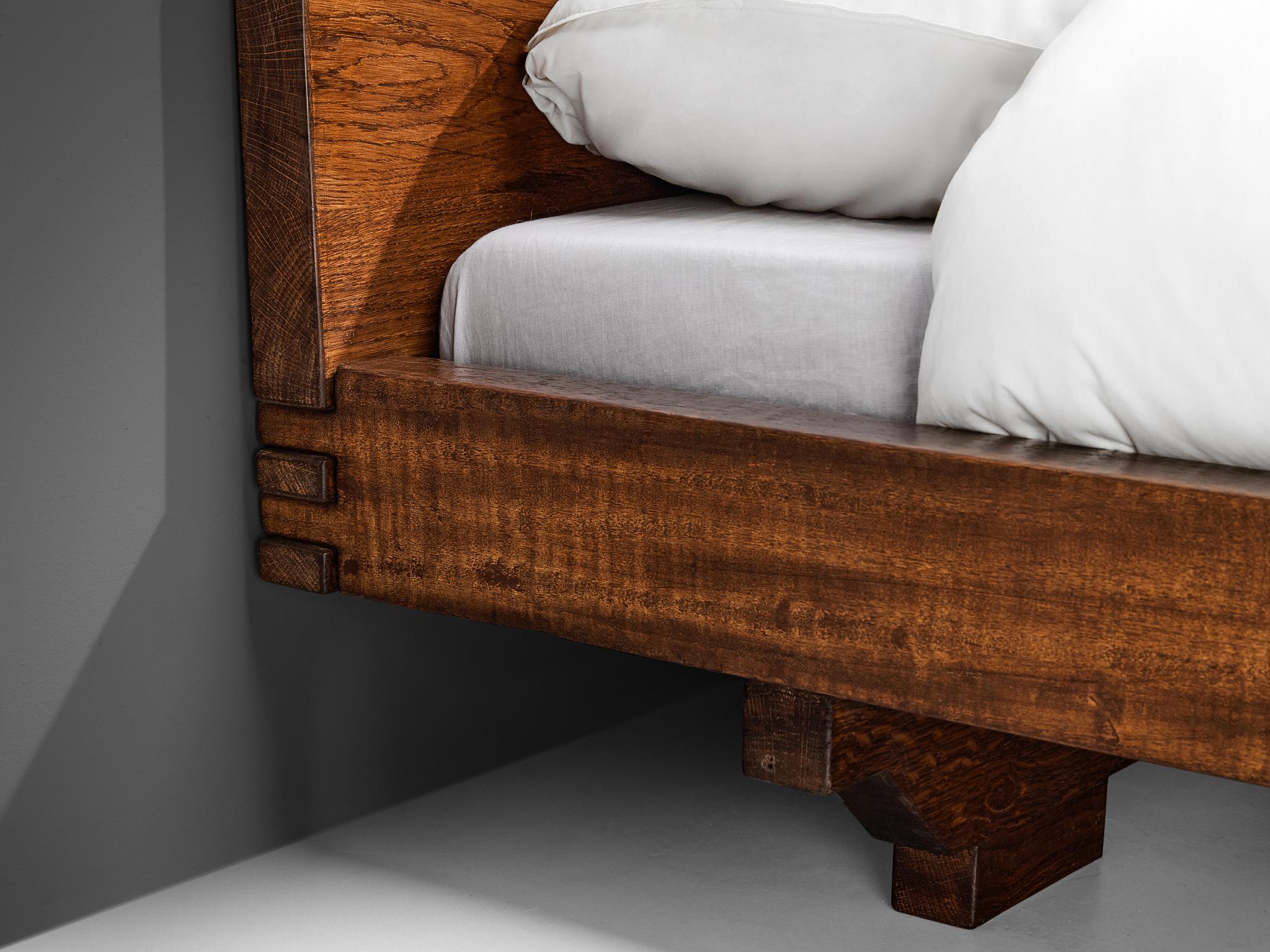 Late 20th Century Giuseppe Rivadossi for Officina Rivadossi Single Bed in Walnut For Sale