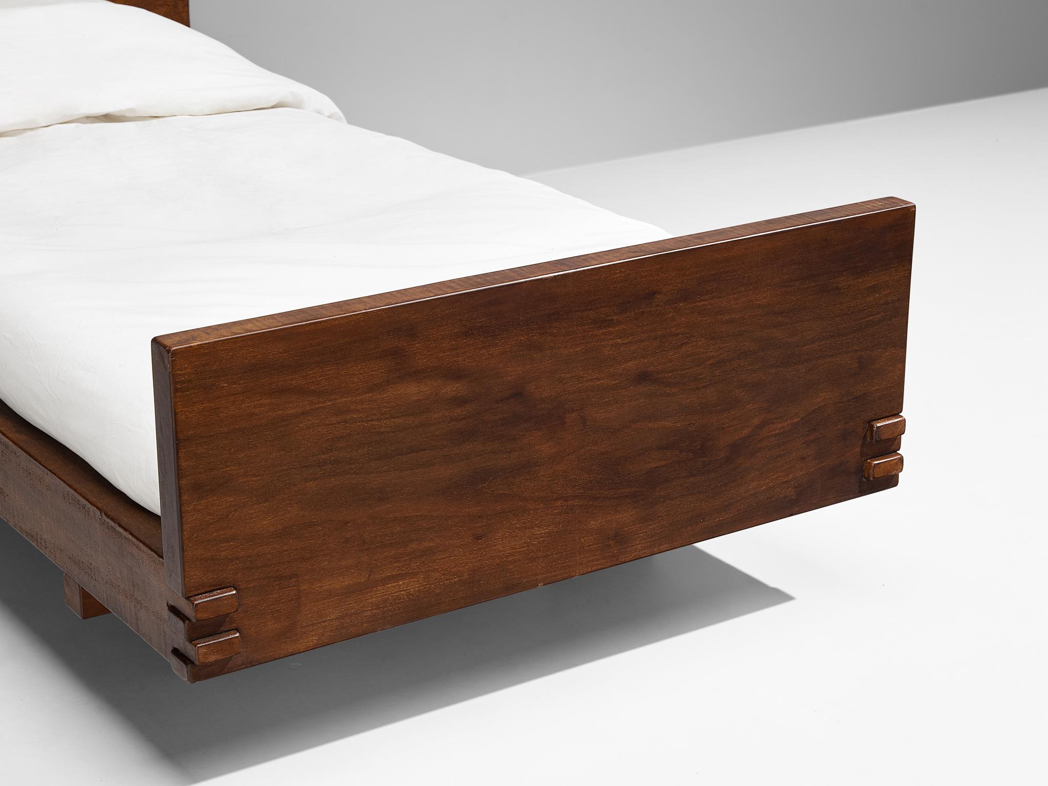 Giuseppe Rivadossi for Officina Rivadossi Single Bed in Walnut  For Sale 2