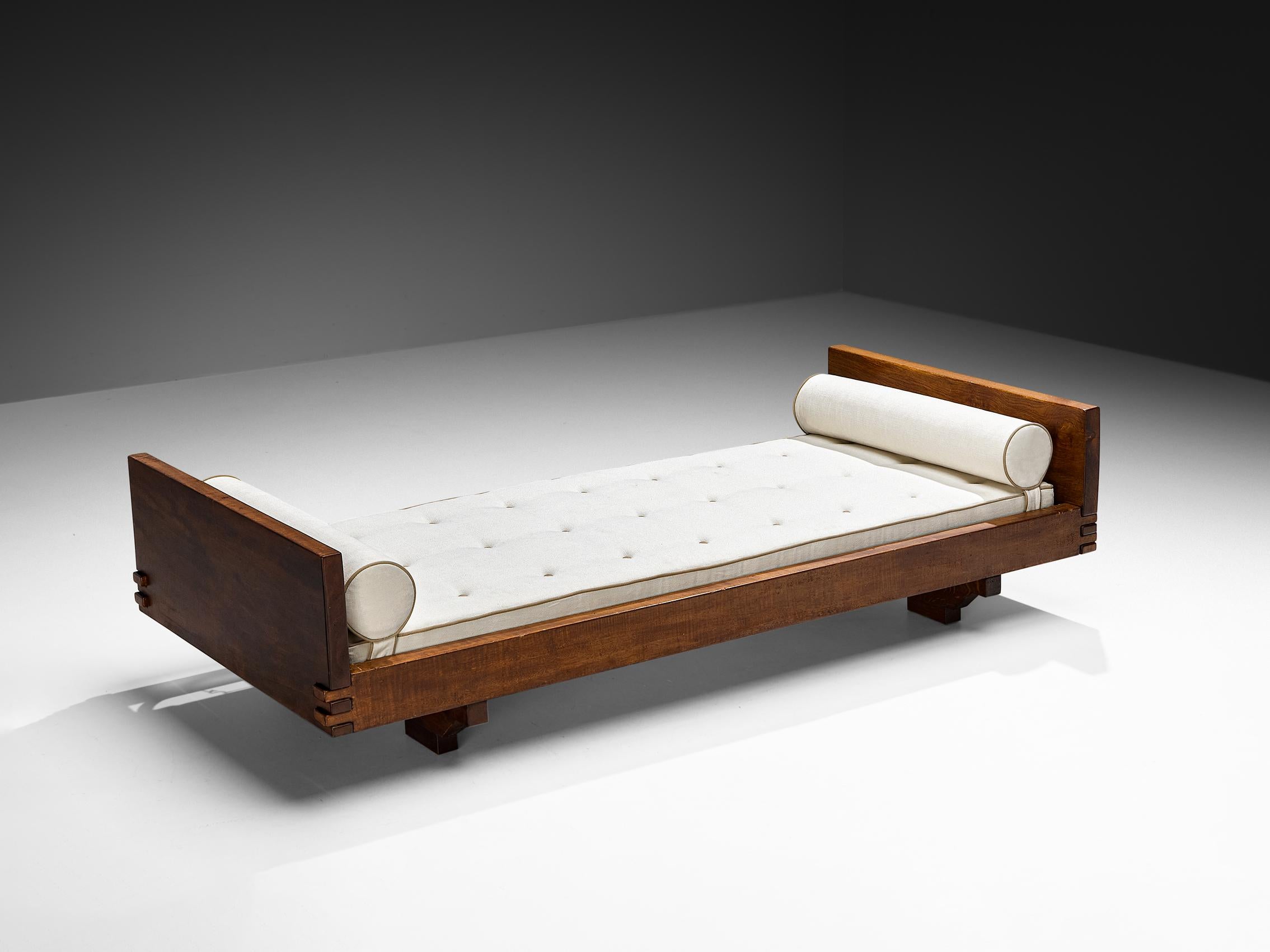 Giuseppe Rivadossi for Officina Rivadossi Single Bed in Walnut For Sale 2