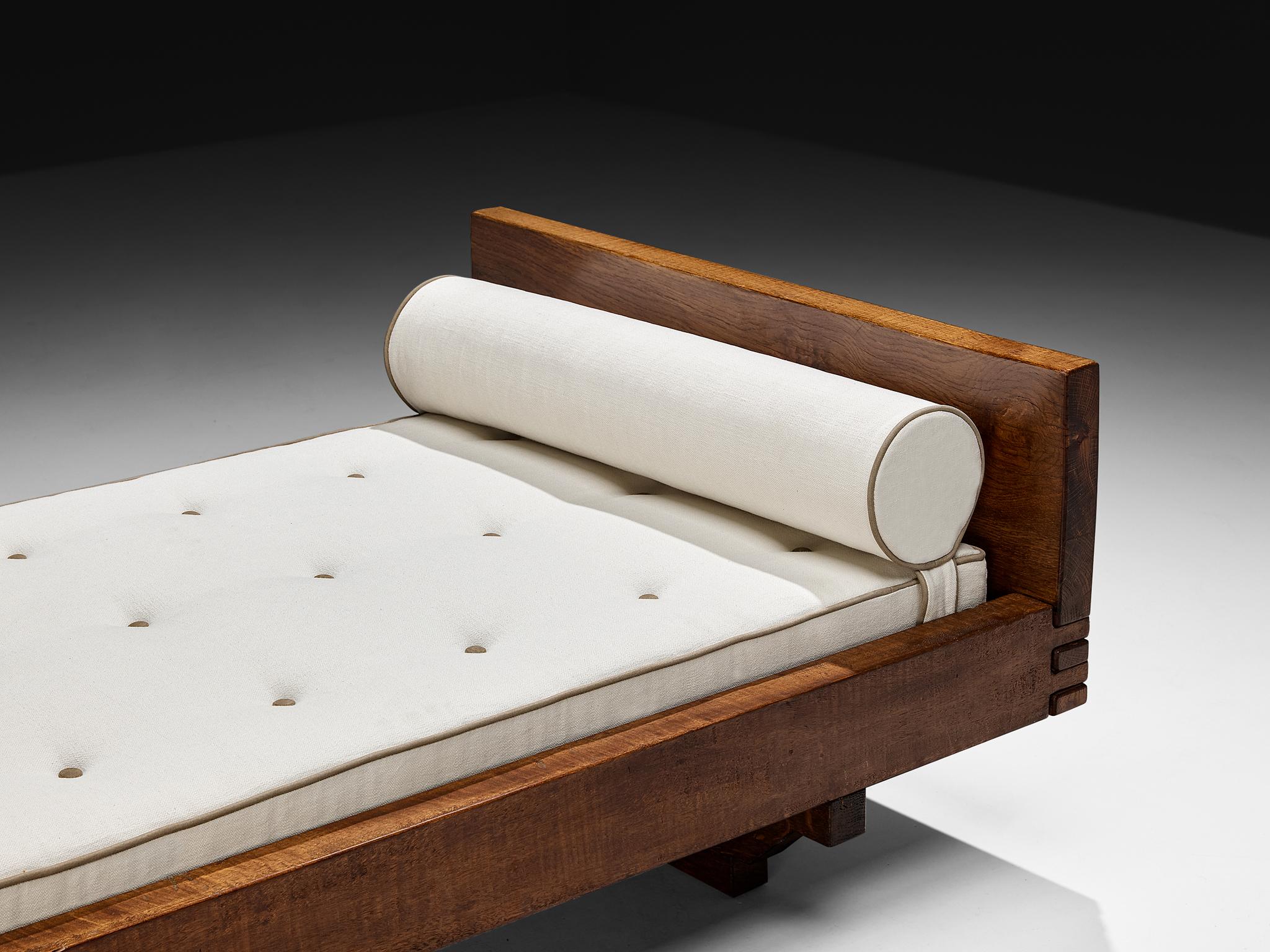 Mid-Century Modern Giuseppe Rivadossi for Officina Rivadossi Single Beds in Walnut and Oak For Sale