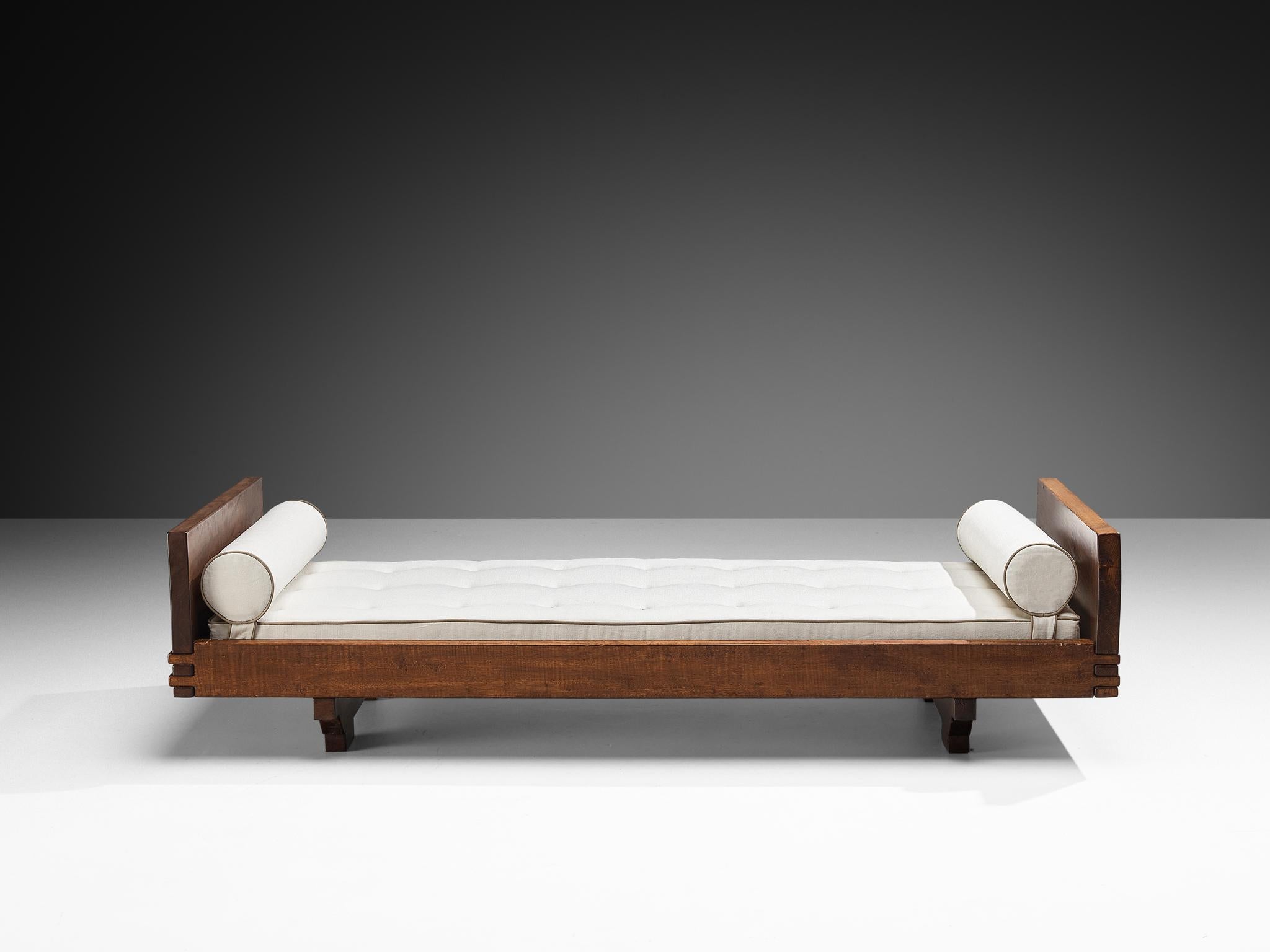 Italian Giuseppe Rivadossi for Officina Rivadossi Single Beds in Walnut and Oak For Sale