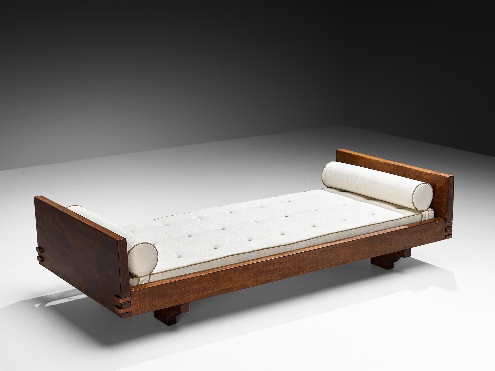Late 20th Century Giuseppe Rivadossi for Officina Rivadossi Single Beds in Walnut and Oak For Sale