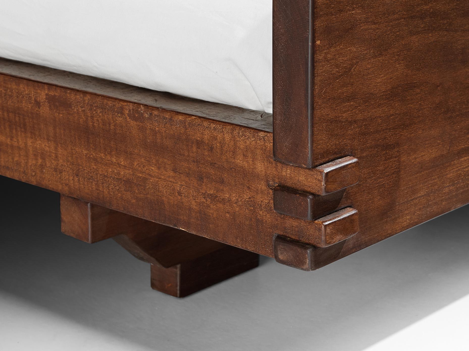 Giuseppe Rivadossi for Officina Rivadossi Single Beds in Walnut and Oak For Sale 1