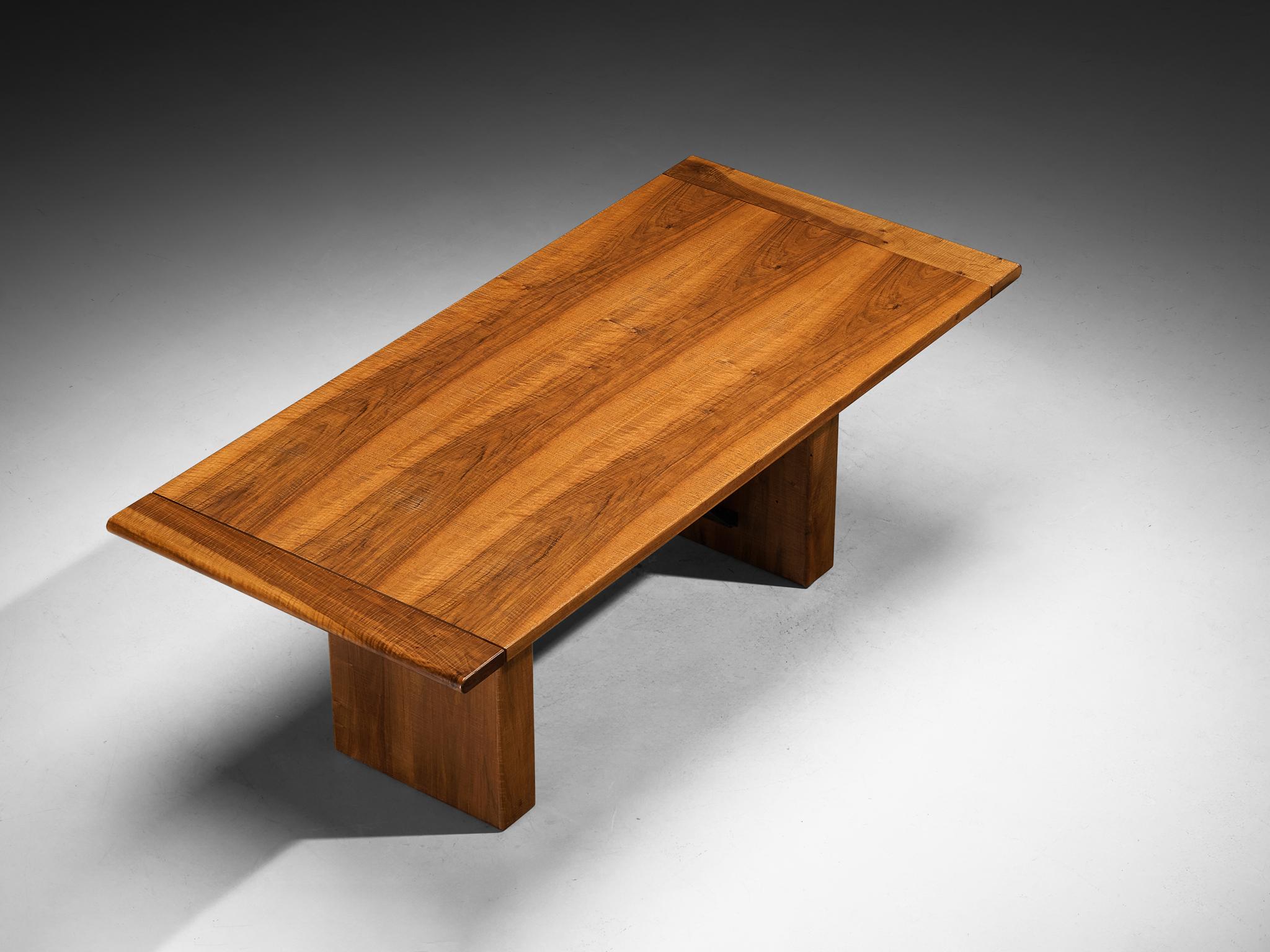 Late 20th Century Giuseppe Rivadossi for Officina Rivadossi Table or Desk in Walnut and Iron For Sale