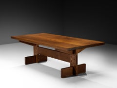 Giuseppe Rivadossi for Officina Rivadossi Trestle Dining Table in Chestnut