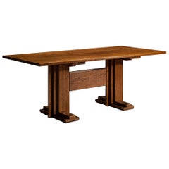 Giuseppe Rivadossi for Officina Rivadossi Trestle Dining Table in Oak