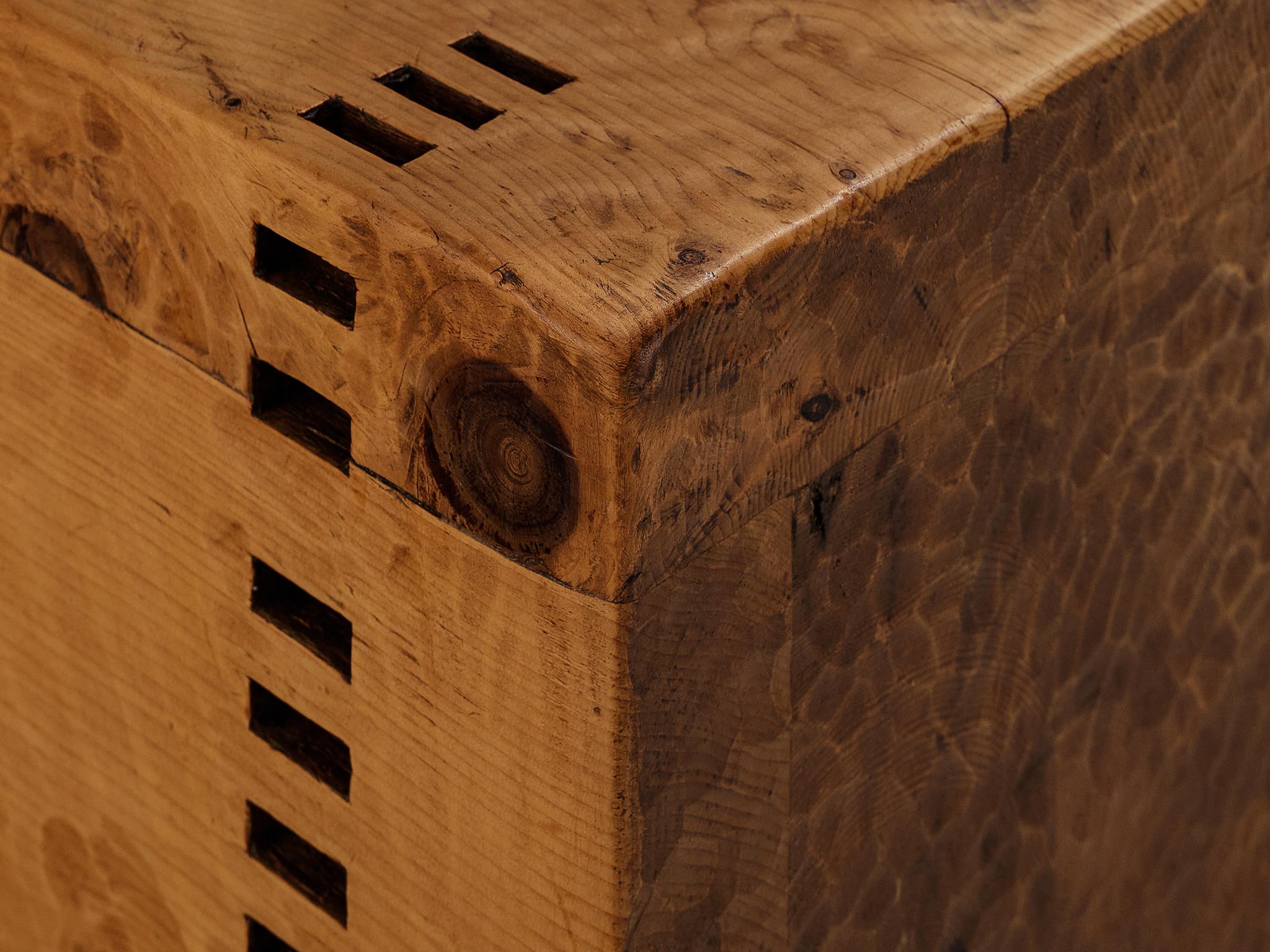 Italian Giuseppe Rivadossi for Officina Rivadossi Unique Side Table Cubes in Pine For Sale