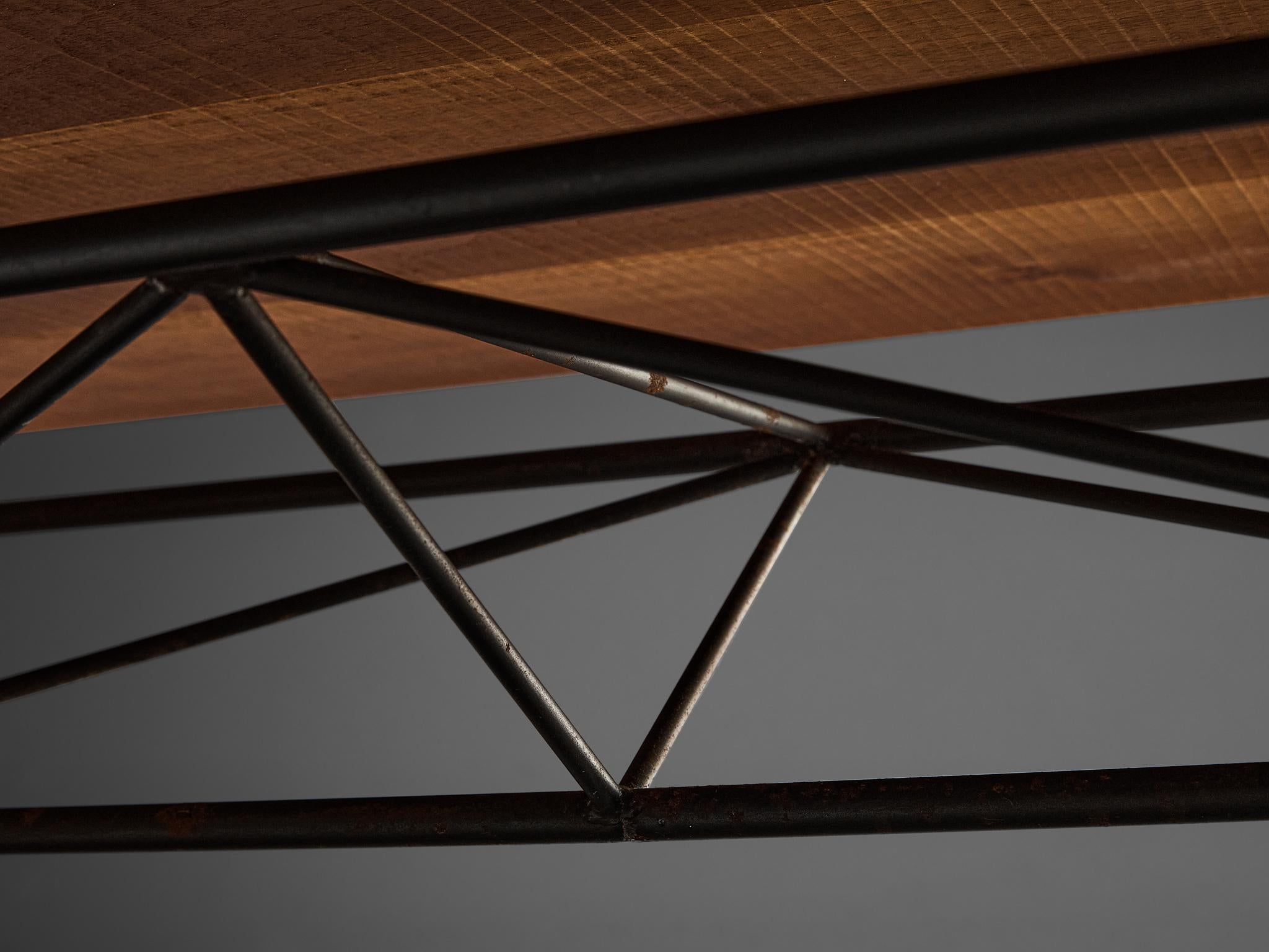 Giuseppe Rivadossi for Officina Rivadossi Table in Walnut and Iron For Sale 5