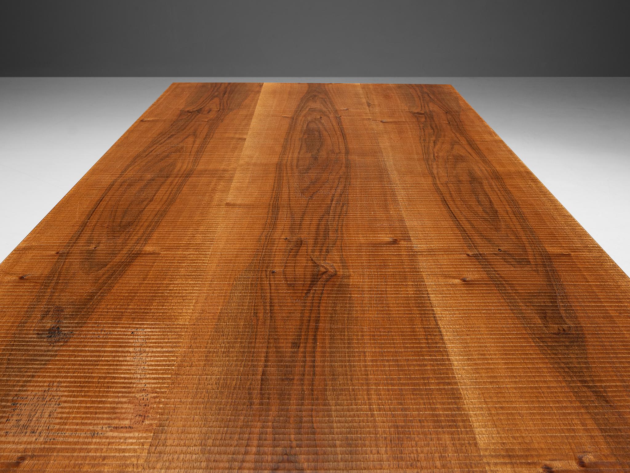 Giuseppe Rivadossi for Officina Rivadossi Table in Walnut and Iron For Sale 6