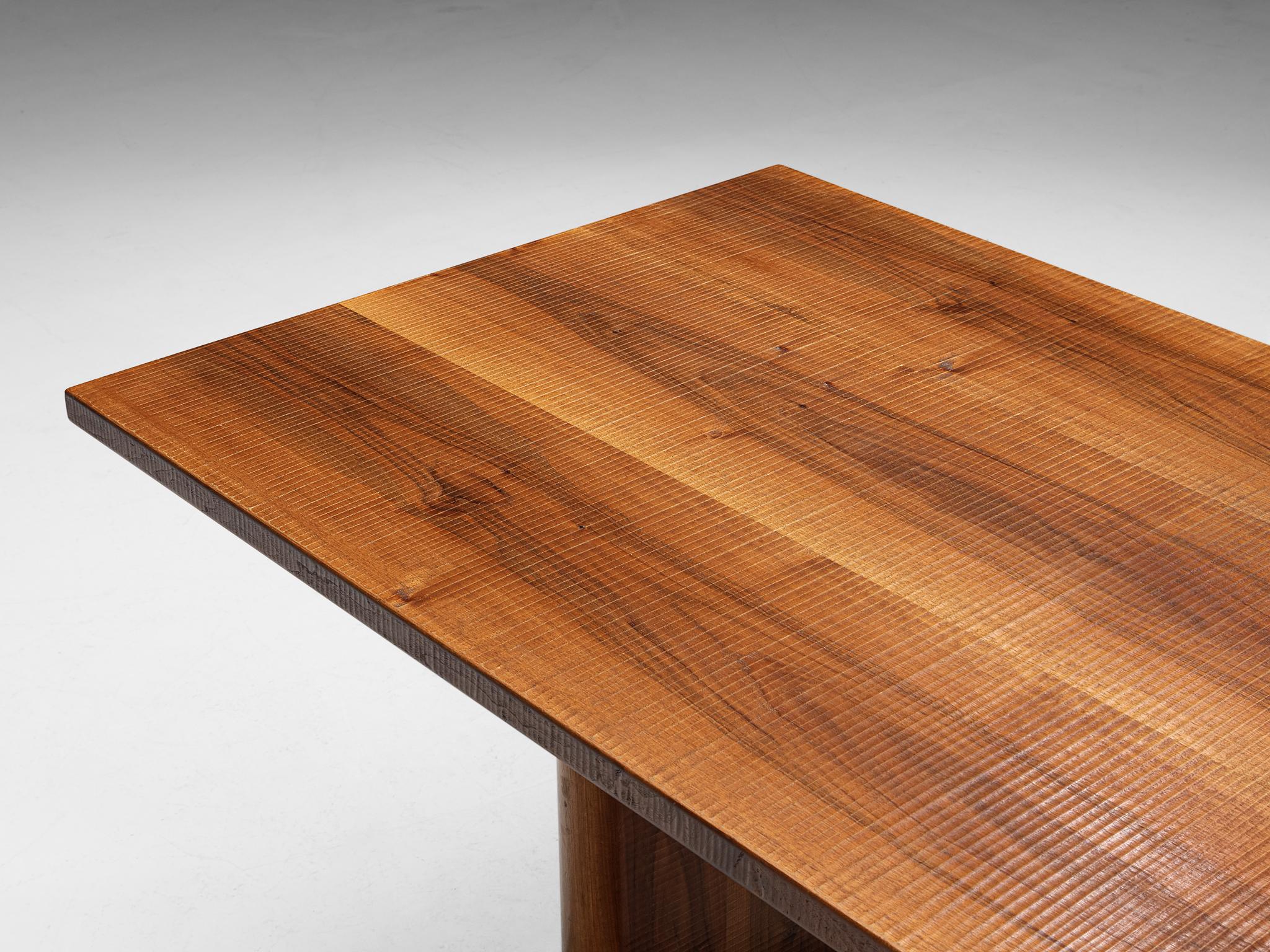 Giuseppe Rivadossi for Officina Rivadossi Table in Walnut and Iron For Sale 2
