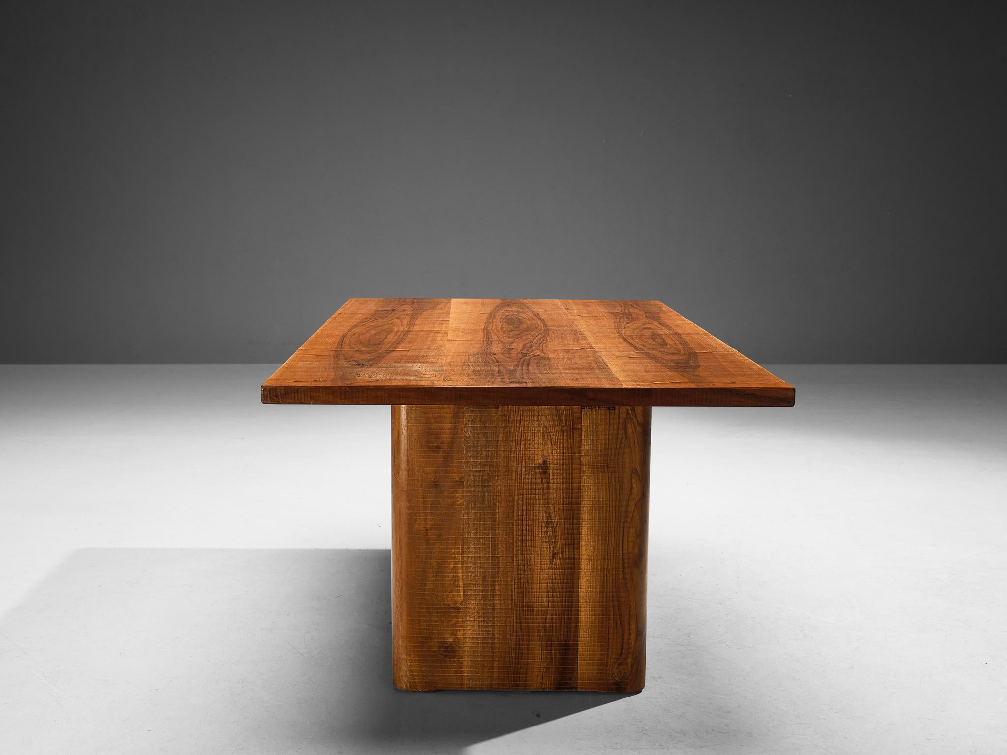 Giuseppe Rivadossi for Officina Rivadossi Table in Walnut and Iron For Sale 3