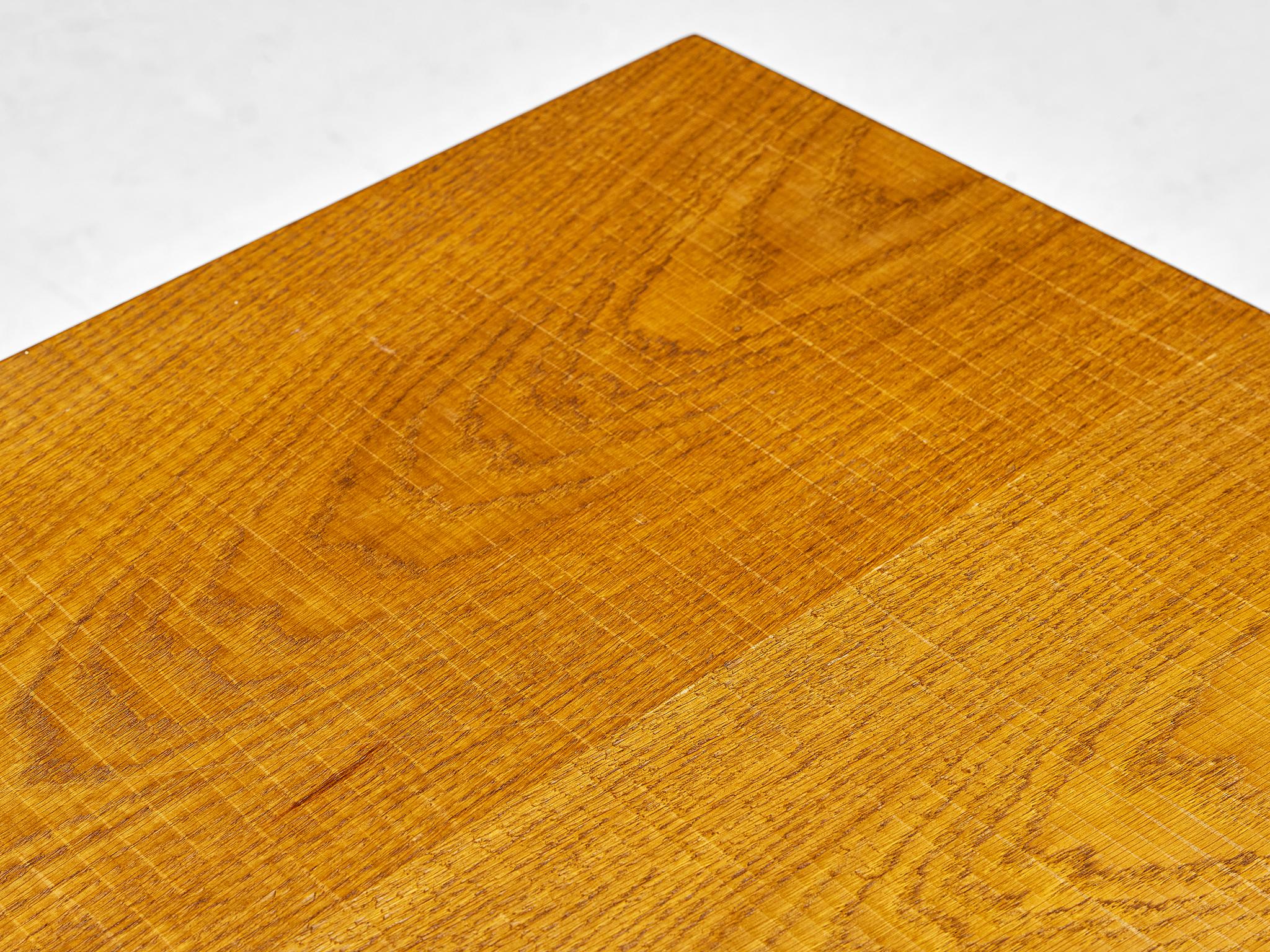 Italian Giuseppe Rivadossi Geometric Side Table in Oak  For Sale