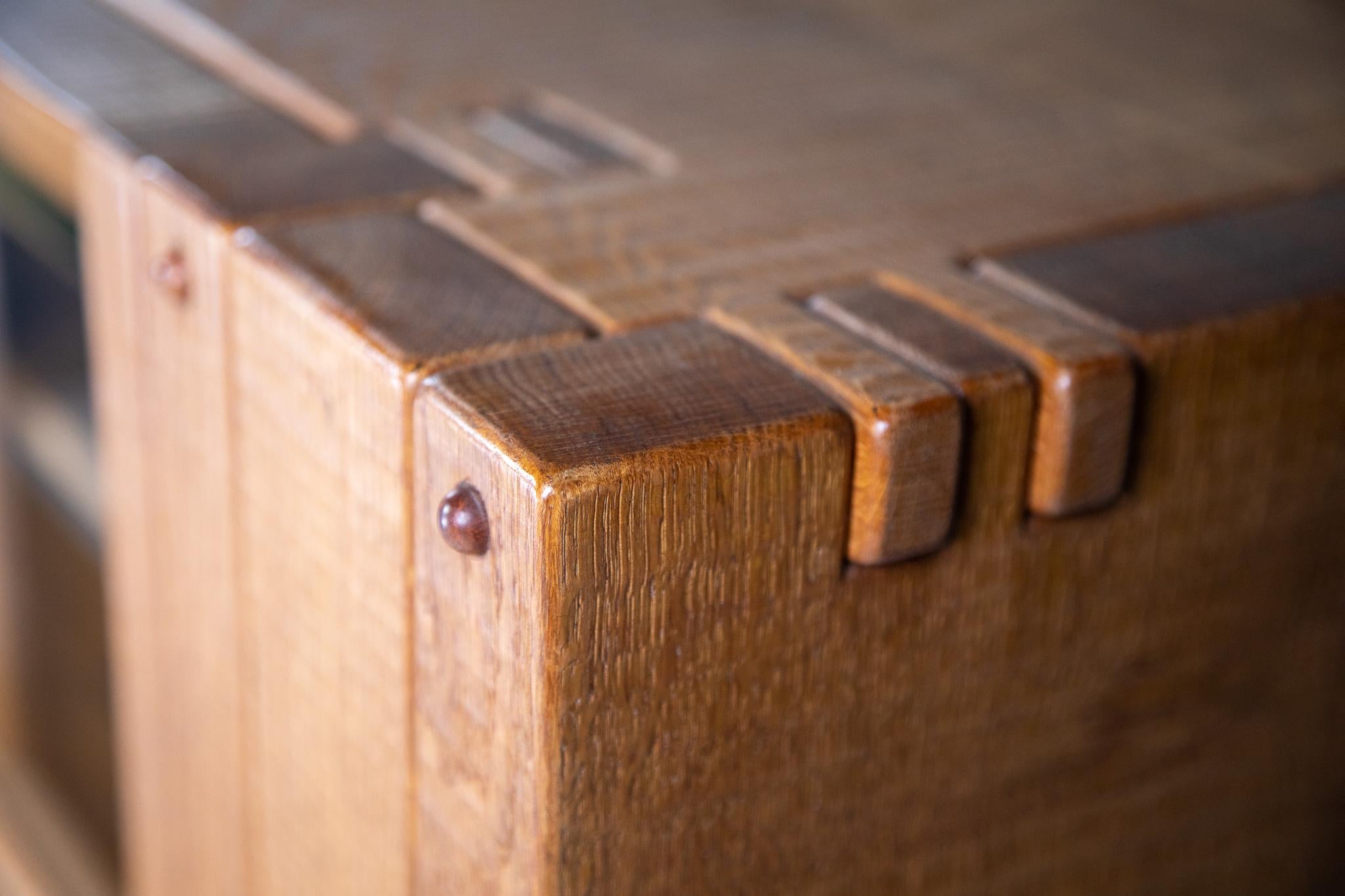 Giuseppe Rivadossi Glazed Credenza in Oak, Italy, in the 1970s 1