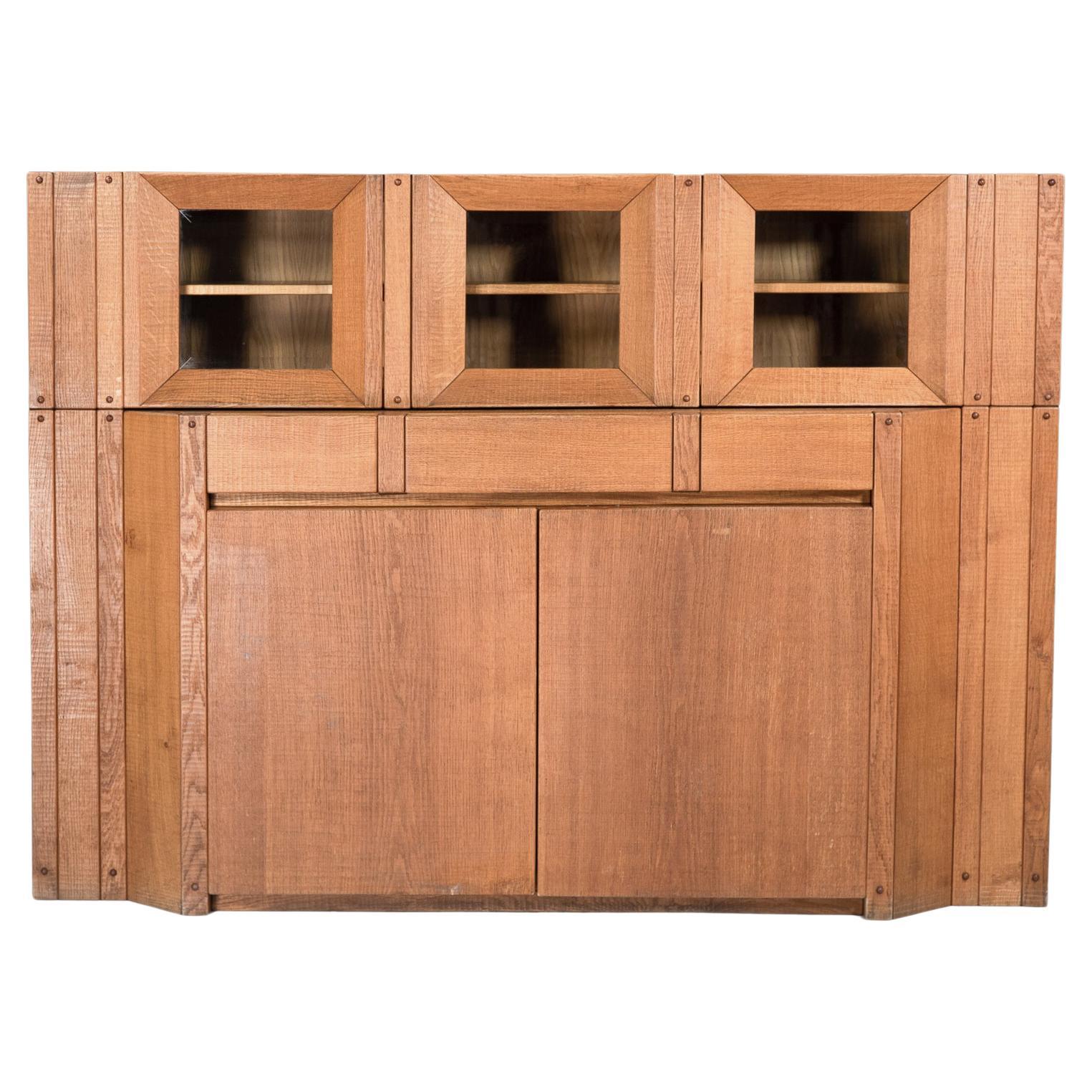 Giuseppe Rivadossi Glazed Credenza in Oak, Italy, in the 1970s For Sale at  1stDibs