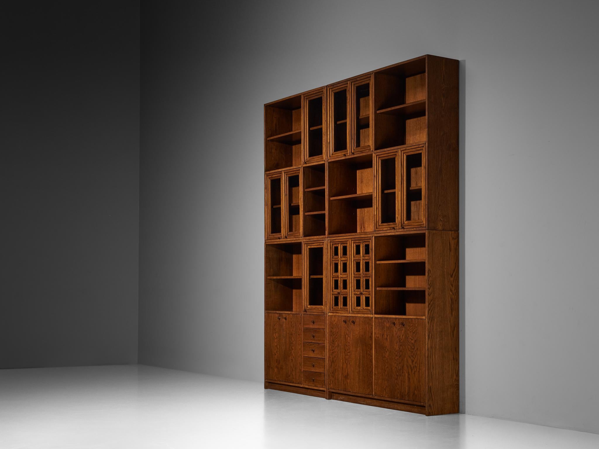 Vetro Libreria o pensile Giuseppe Rivadossi in Oak in vendita