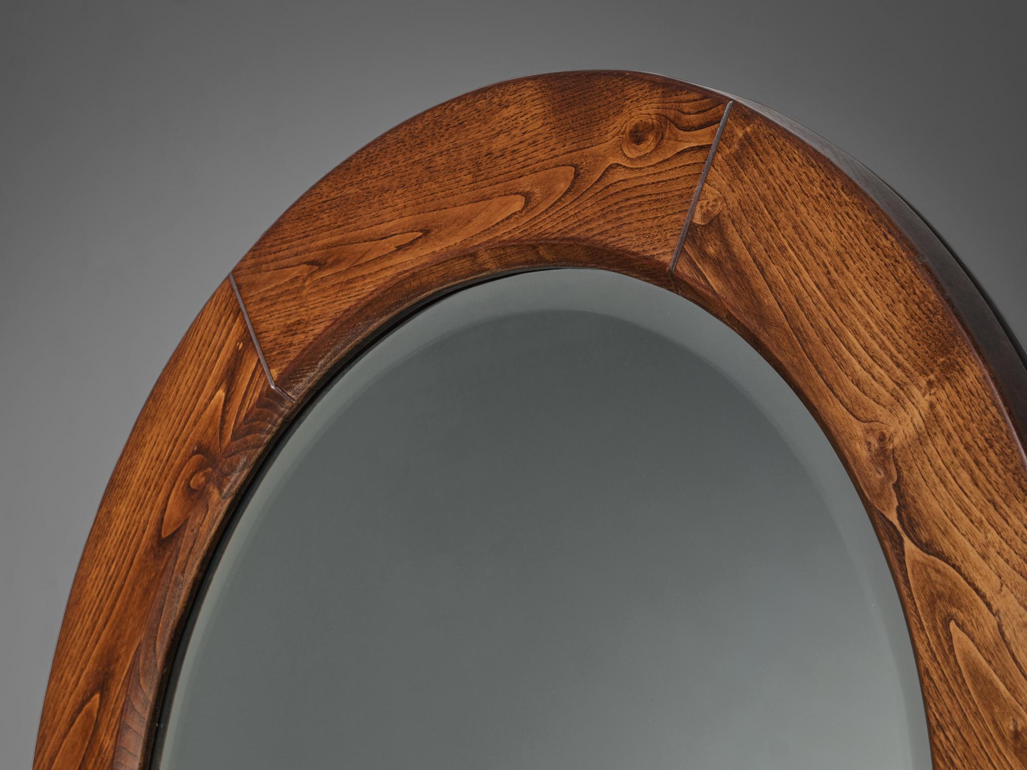 Giuseppe Rivadossi Mirror with Wall-Mounted Console and Mirror in Oak For Sale 2