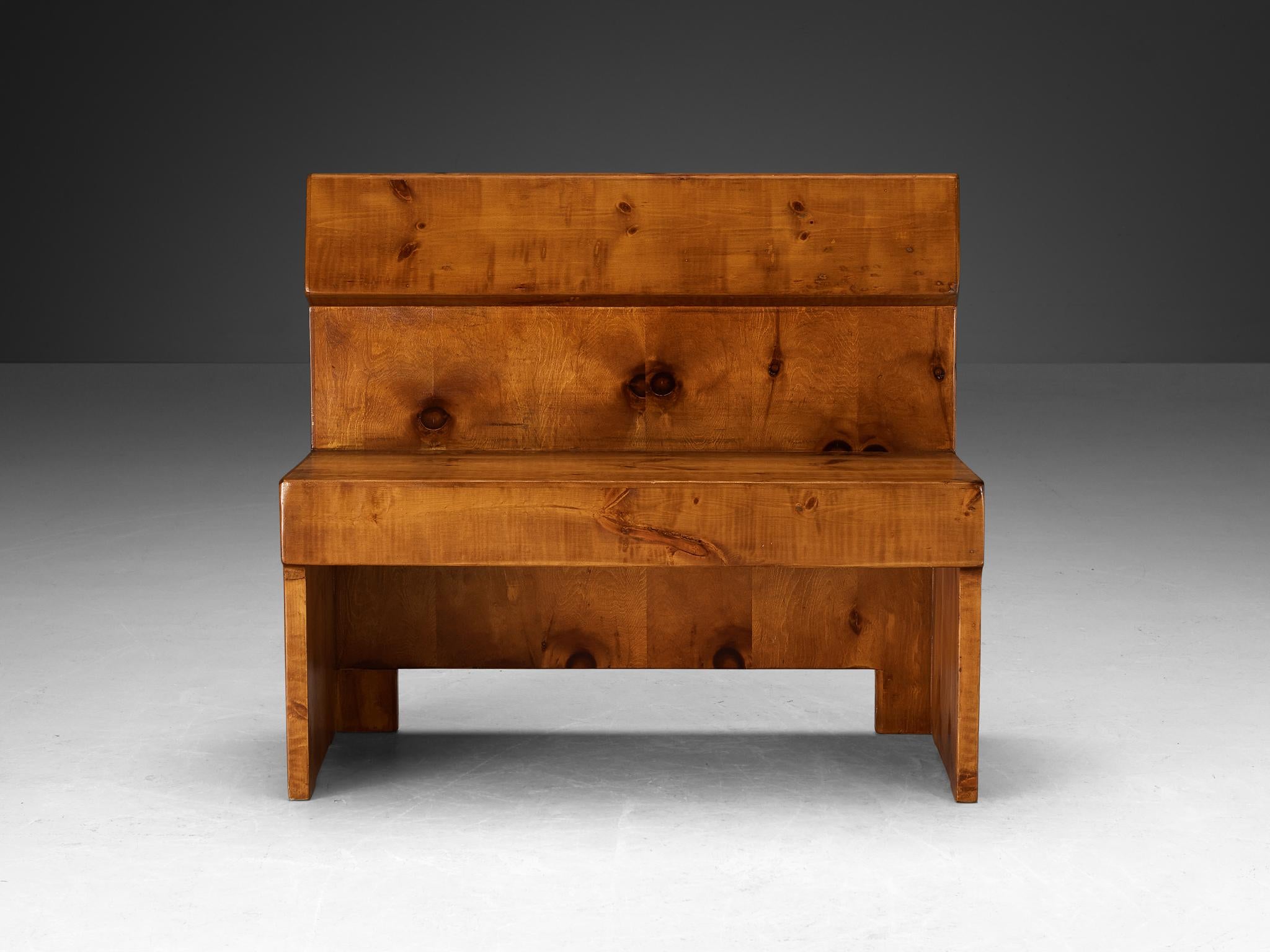 Mid-Century Modern Giuseppe Rivadossi Monumental Bench in Pine For Sale