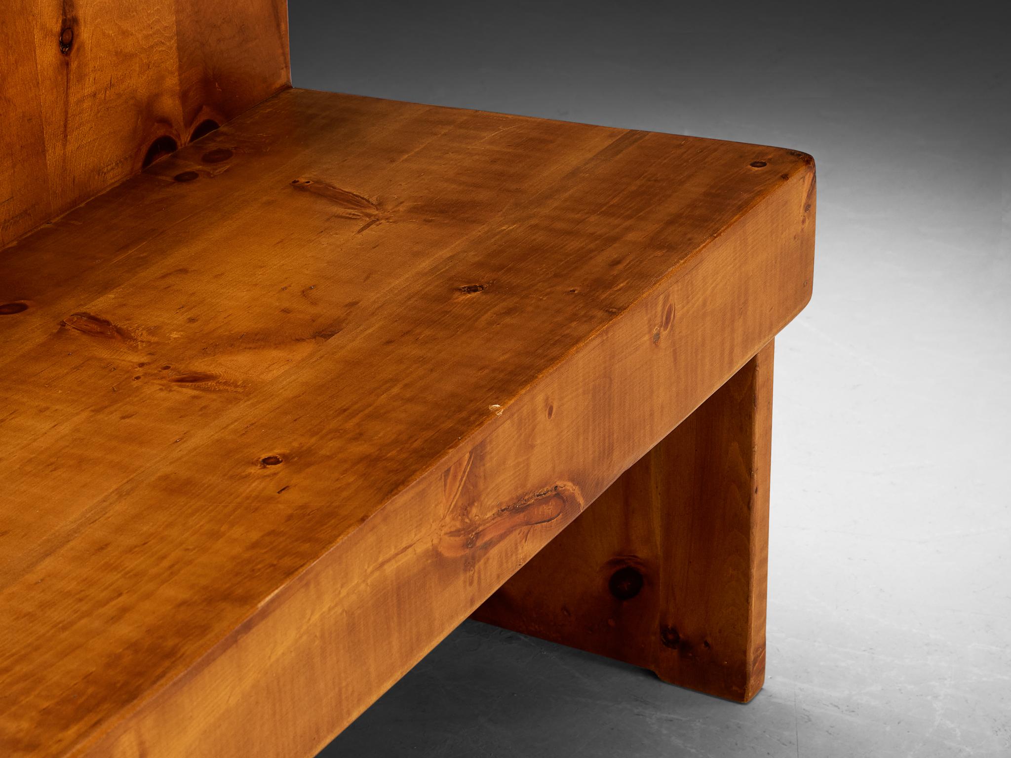 Italian Giuseppe Rivadossi Monumental Bench in Pine For Sale