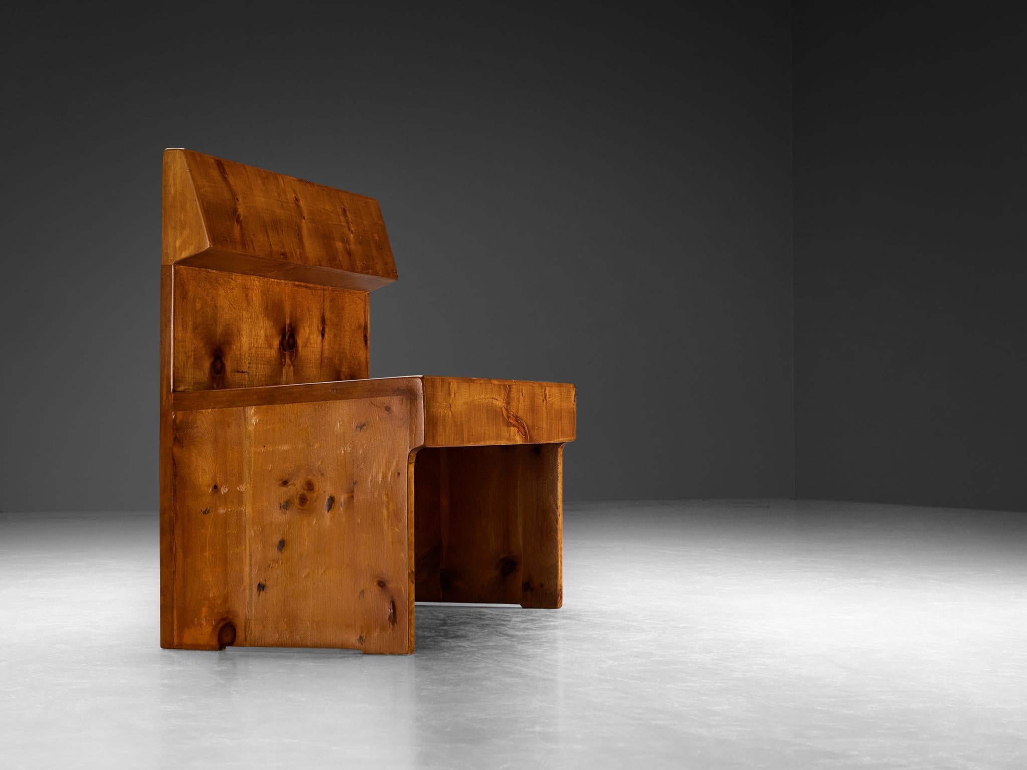 Late 20th Century Giuseppe Rivadossi Monumental Bench in Pine For Sale