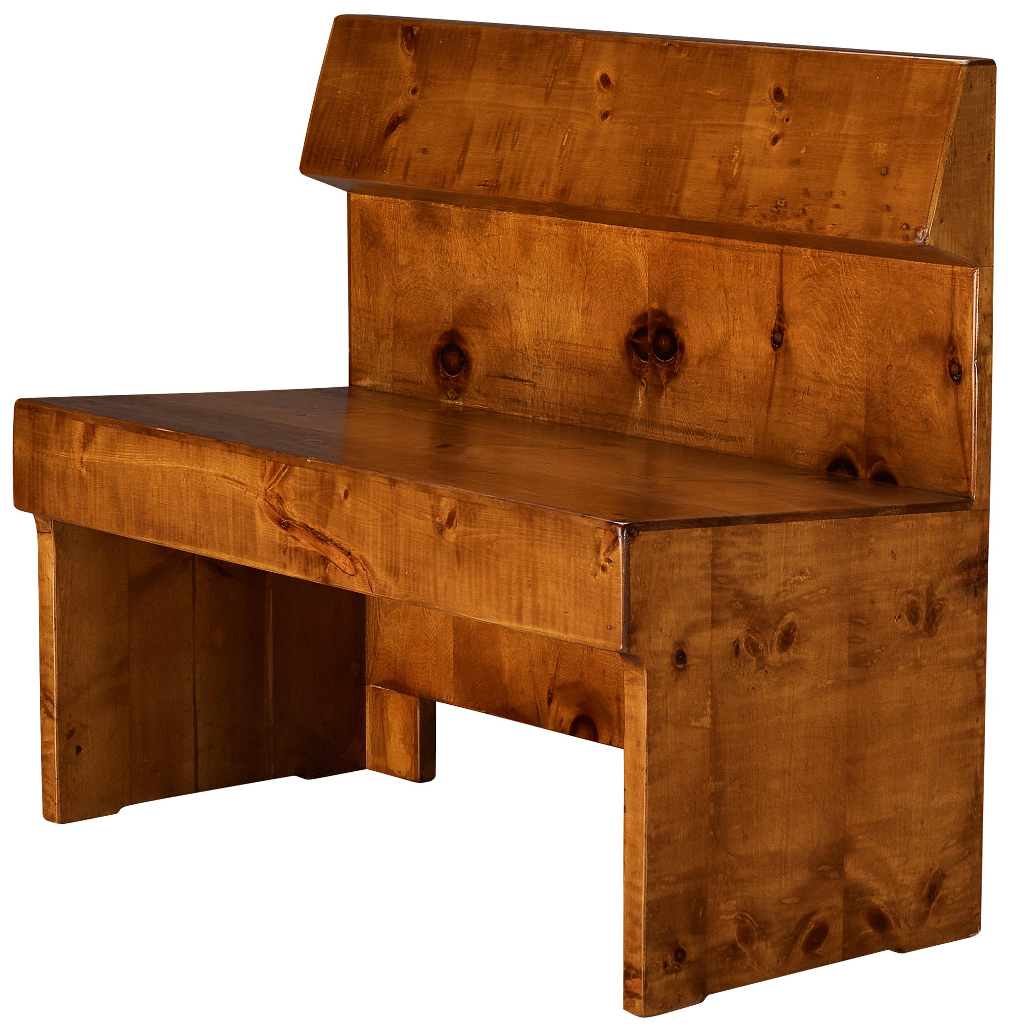 Giuseppe Rivadossi Monumental Bench in Pine For Sale