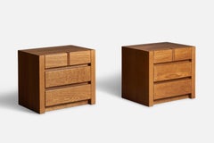 Giuseppe Rivadossi, Nightstands, Solid Oak, Italy, c. 1980s