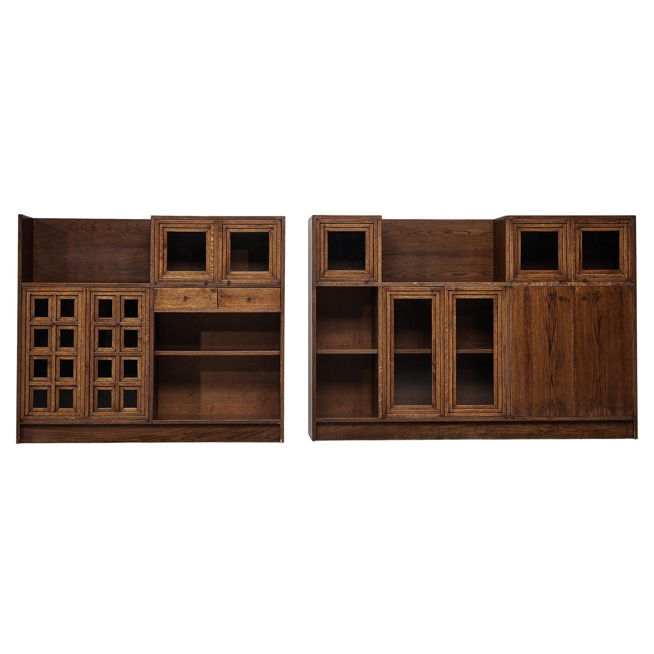 Giuseppe Rivadossi Pair of Cabinets in Oak For Sale