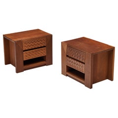 Retro Giuseppe Rivadossi Pair of Nightstands in Teak