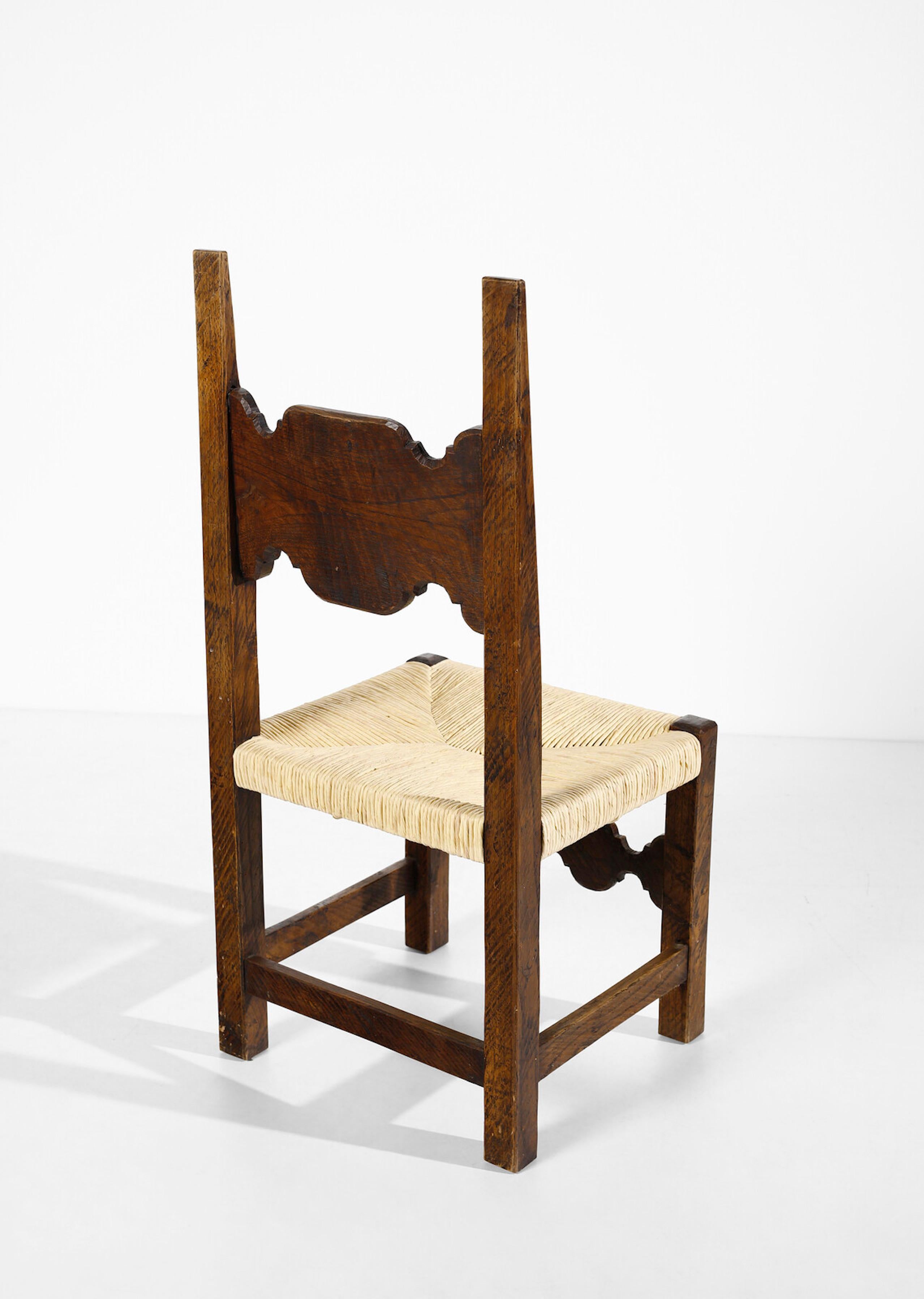 Italian Giuseppe Rivadossi Pair of  Oak  Hall Chairs.Italy .1965. For Sale