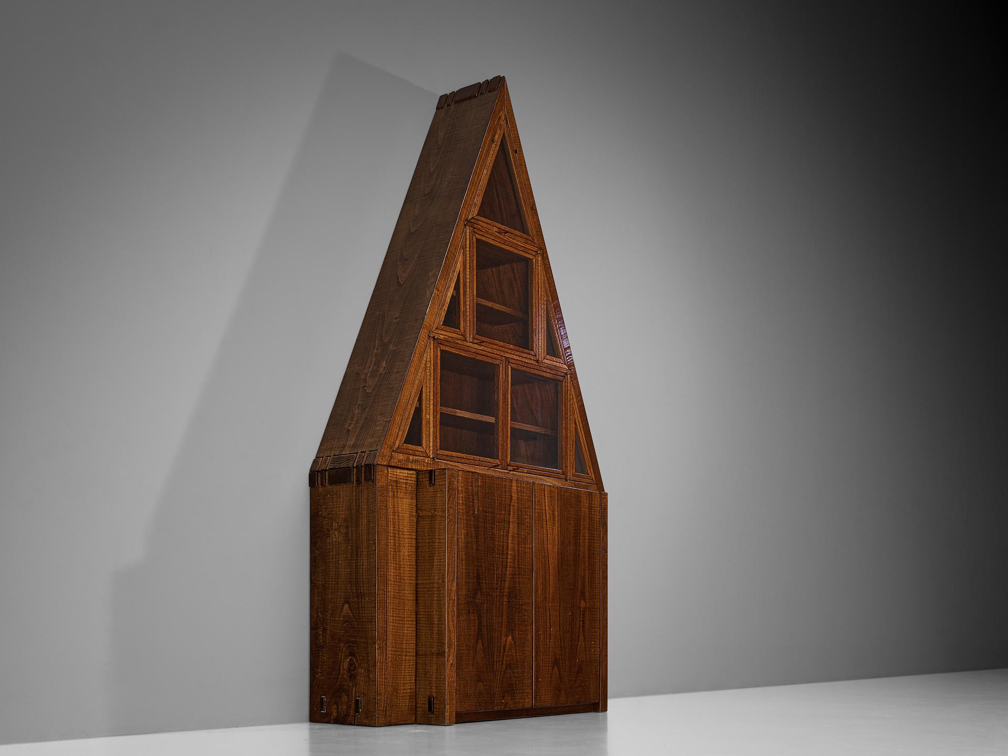 Giuseppe Rivadossi Pyramid Shaped Cabinet in Chestnut 8.2 feet  For Sale 3