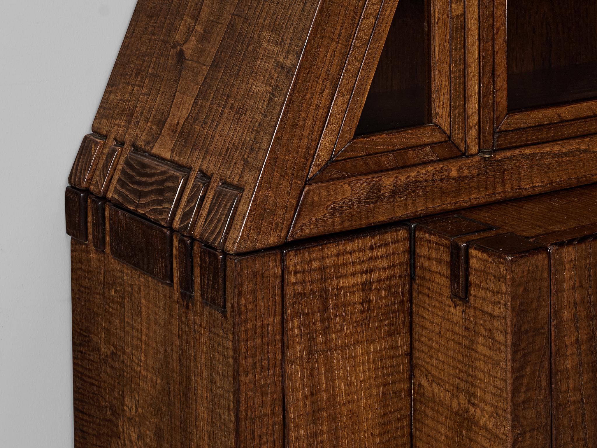 Giuseppe Rivadossi Pyramid Shaped Cabinet in Chestnut 8.2 feet For Sale 4