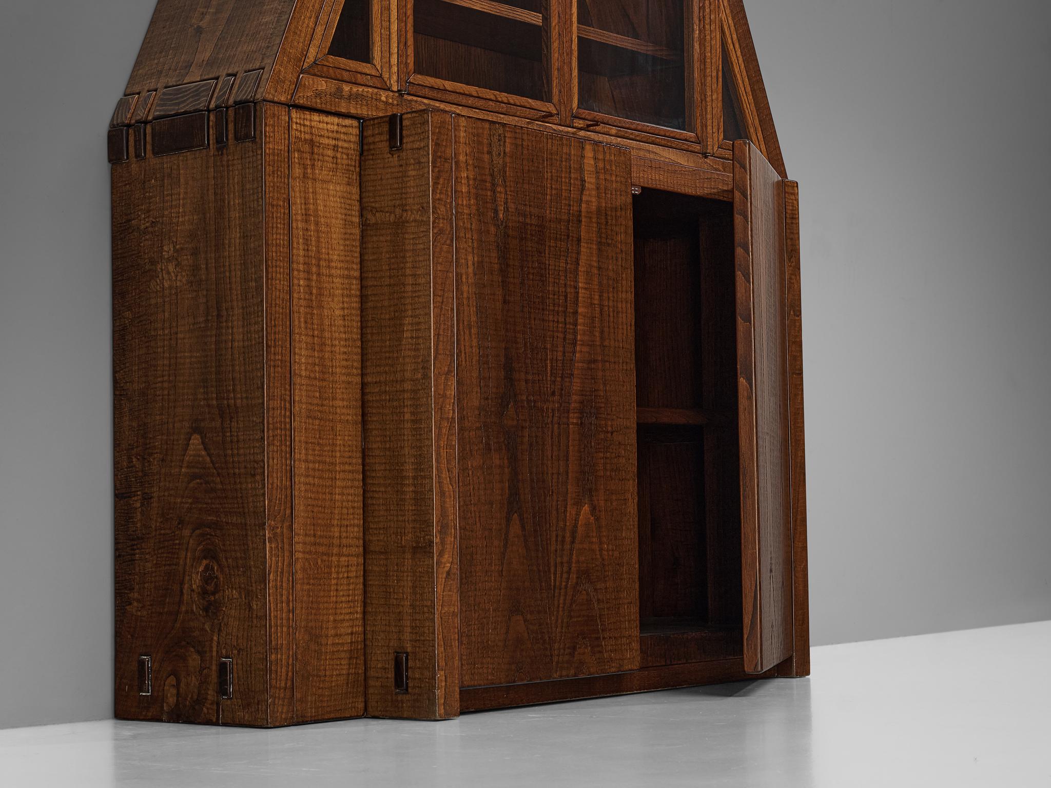 Giuseppe Rivadossi Pyramid Shaped Cabinet in Chestnut 8.2 feet For Sale 6