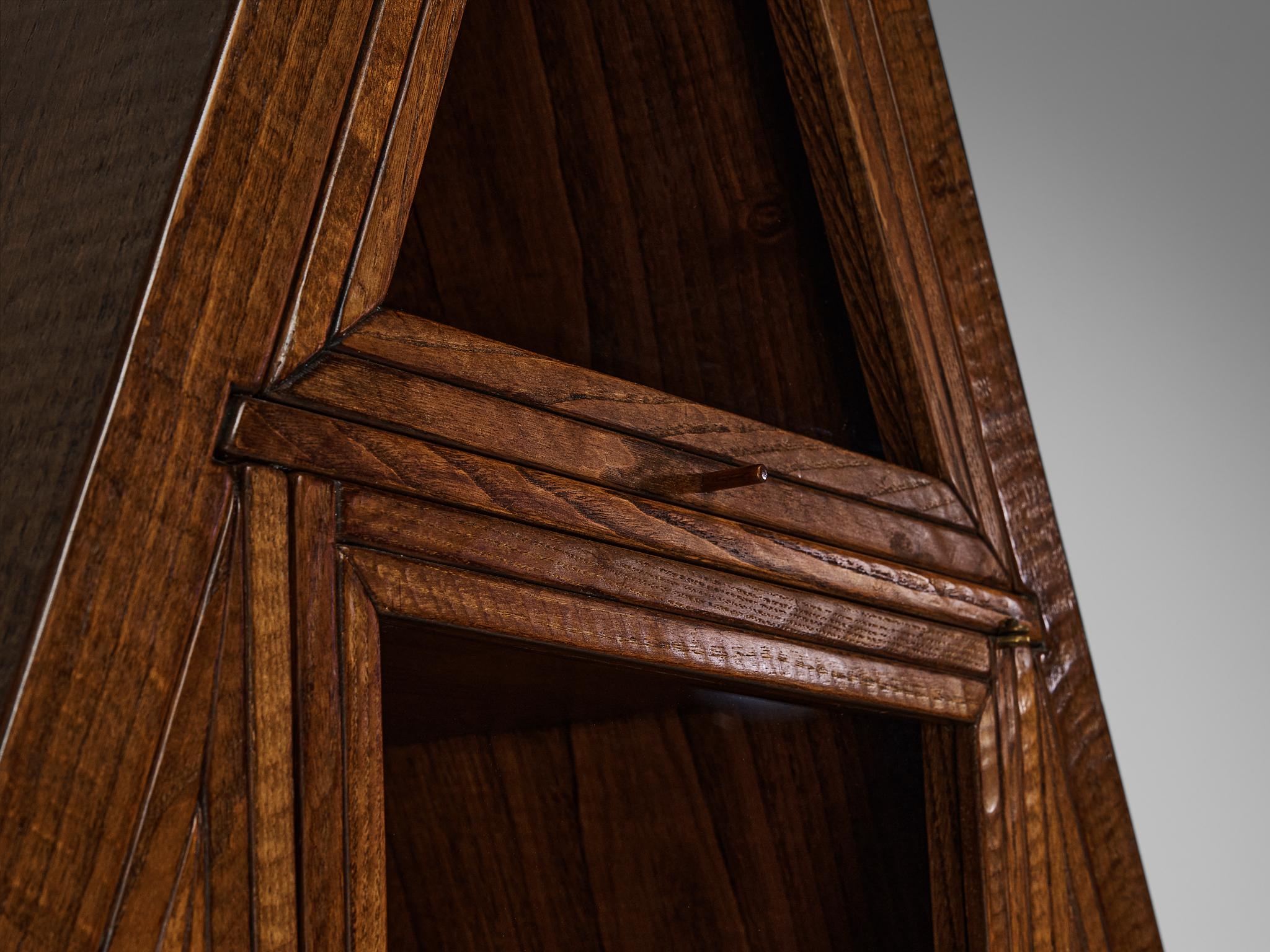 Giuseppe Rivadossi Pyramid Shaped Cabinet in Chestnut 8.2 feet For Sale 8