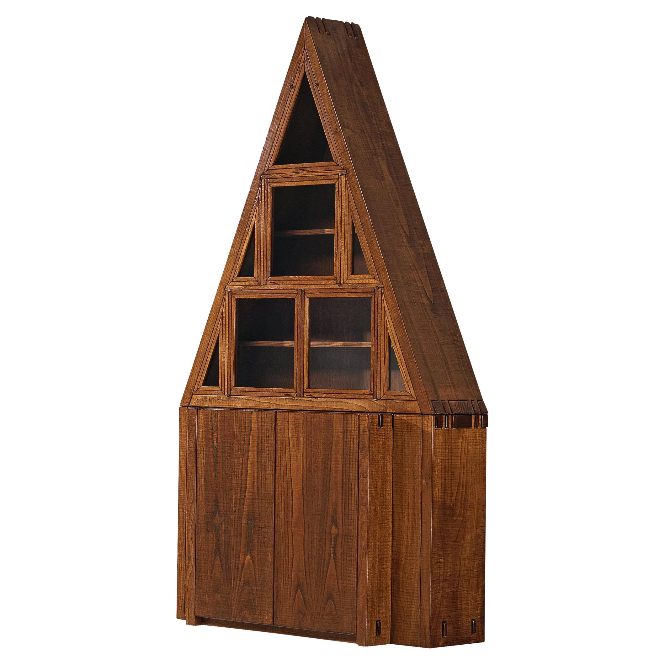 Giuseppe Rivadossi Pyramid Shaped Cabinet in Chestnut 8.2 feet  For Sale