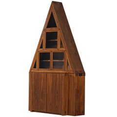 Giuseppe Rivadossi Pyramid Shaped Cabinet in Chestnut 8.2 feet