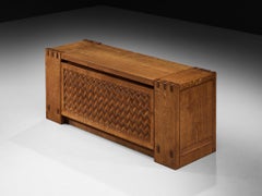 Giuseppe Rivadossi Sculptural Carved Trunk or Bench in Oak