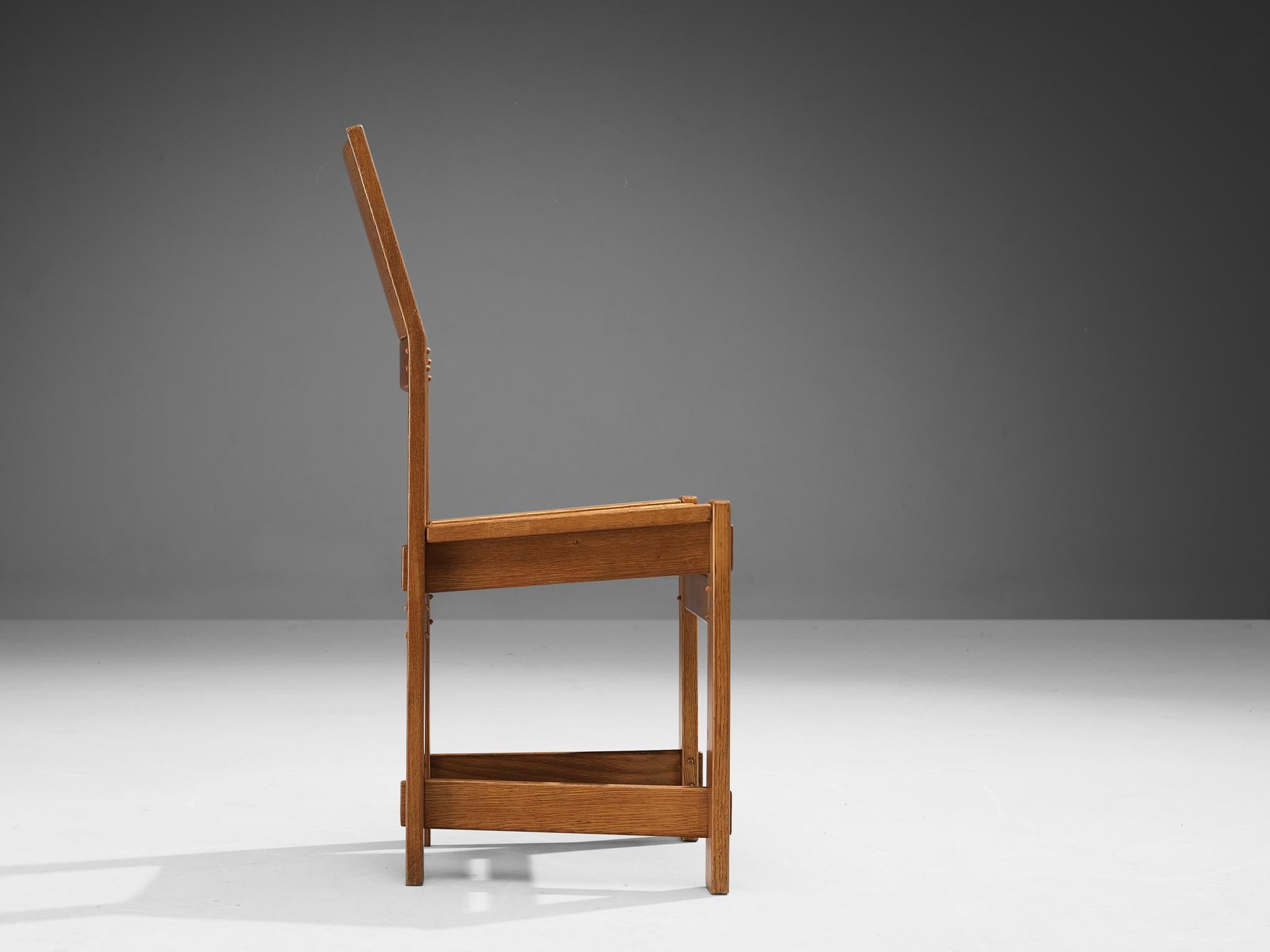 Giuseppe Rivadossi Set of Eight Dining Chairs in Oak  5