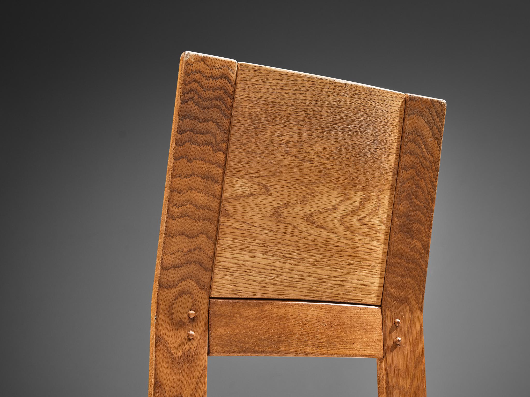 Giuseppe Rivadossi Set of Eight Dining Chairs in Oak  3