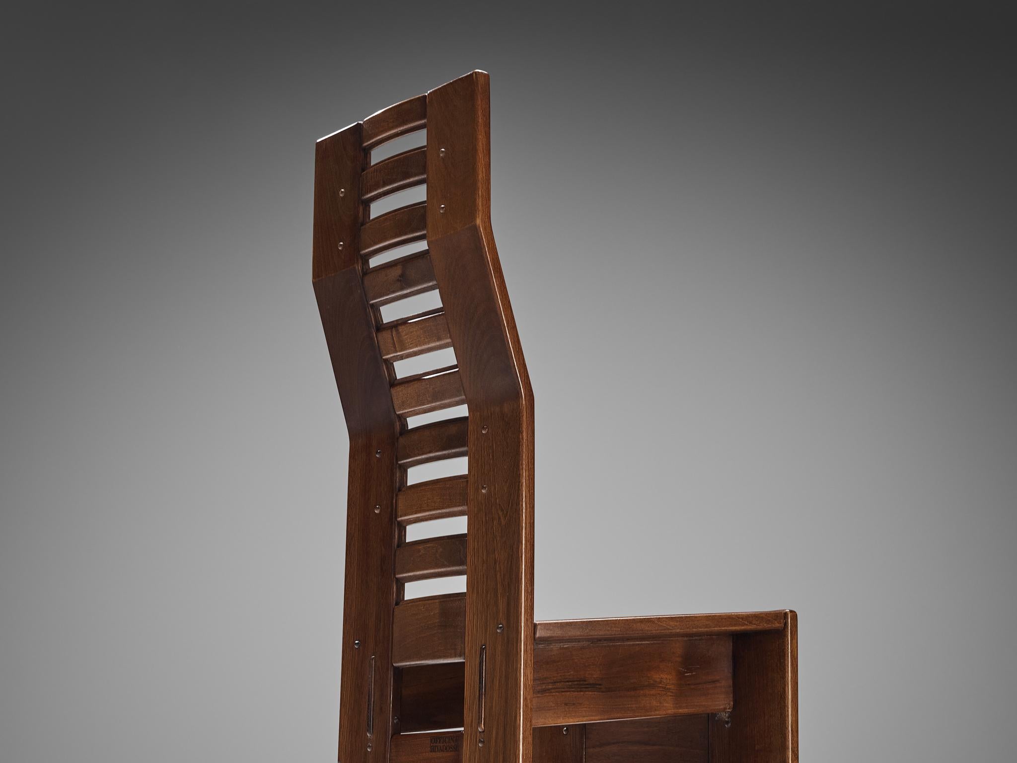 Giuseppe Rivadossi Set of Four 'Castello' Chairs in Walnut 4
