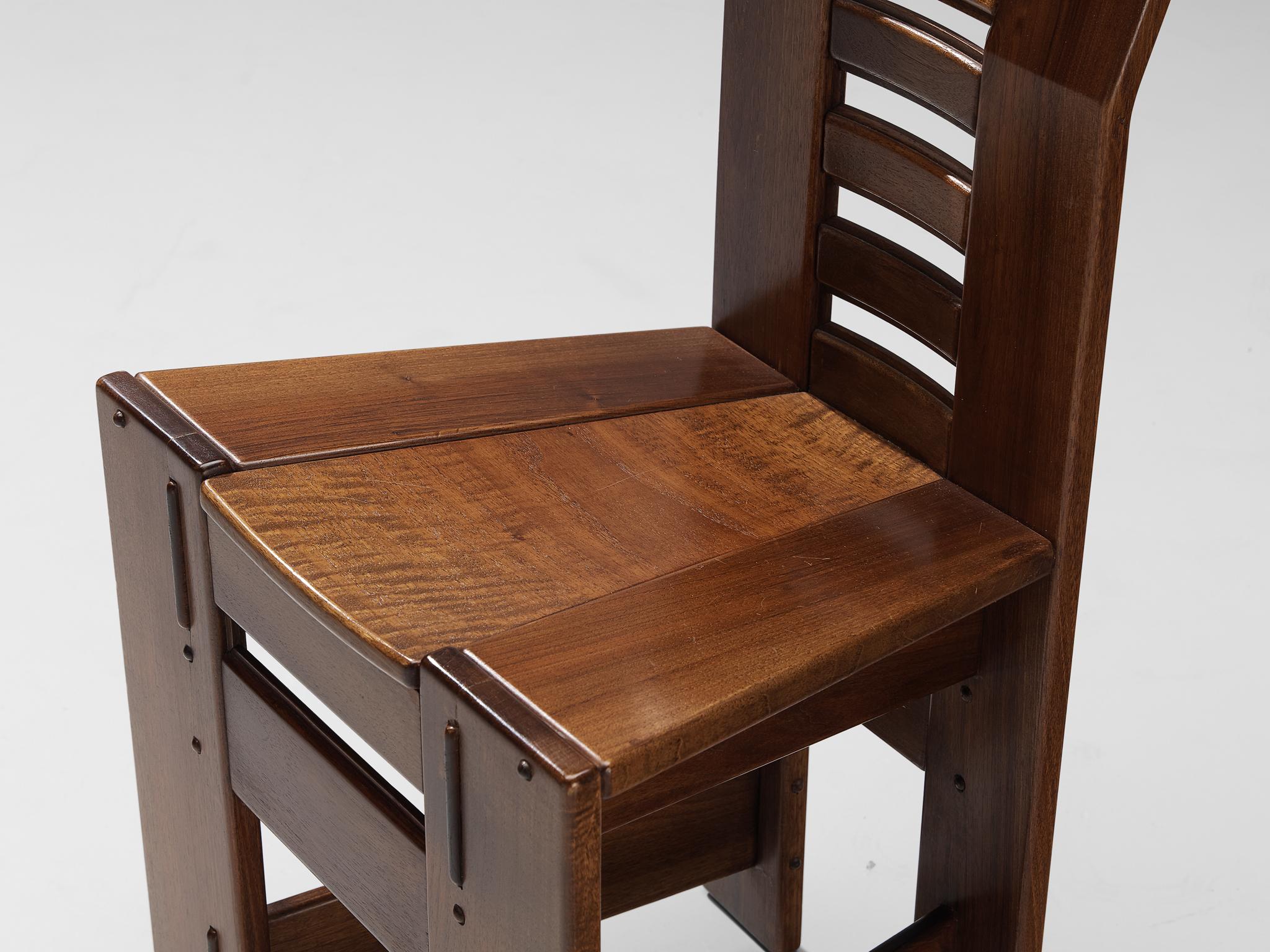 Giuseppe Rivadossi Set of Four 'Castello' Chairs in Walnut 3