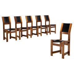 Giuseppe Rivadossi Set of Six Dining Chairs in Walnut 