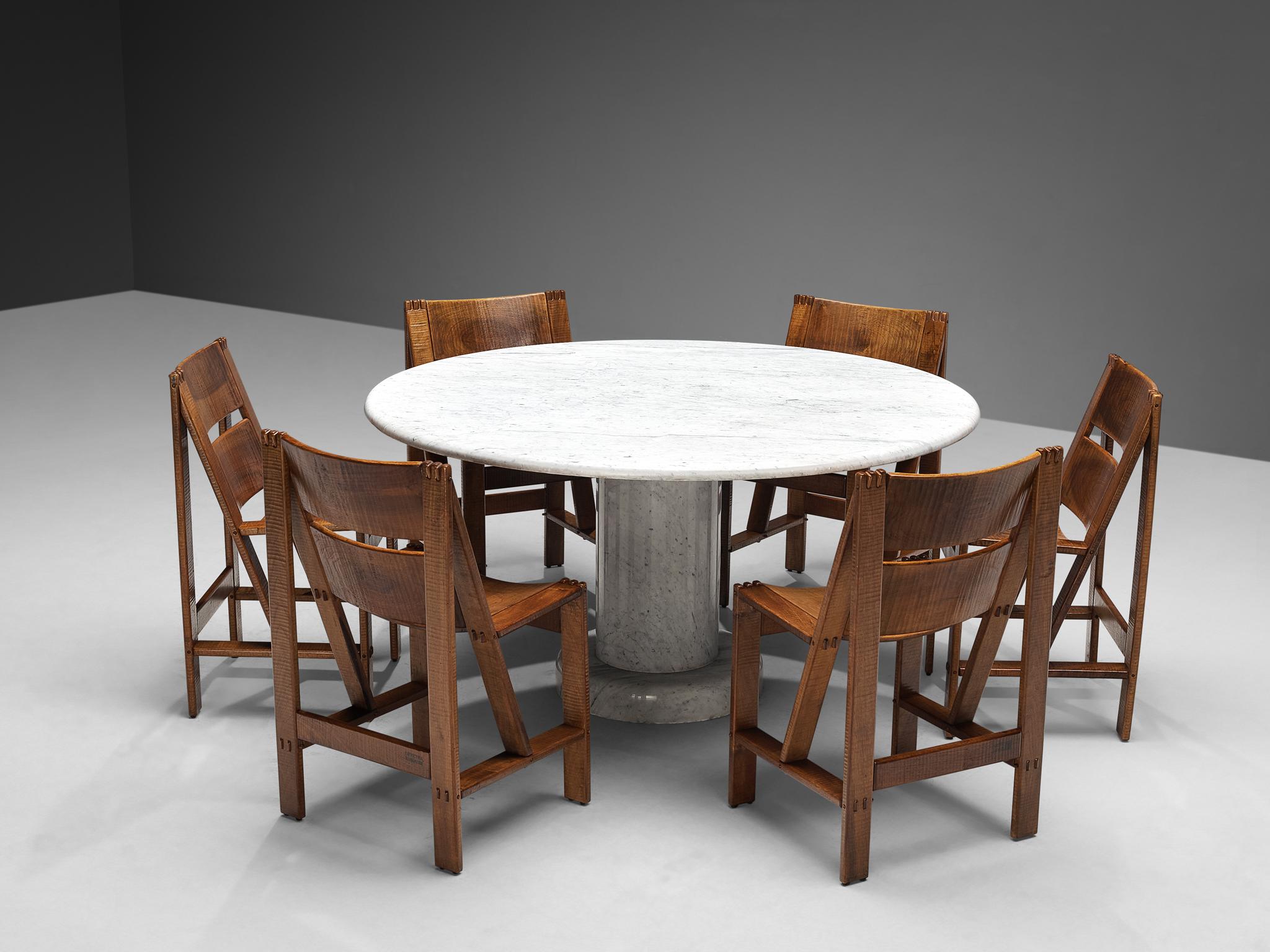 Giuseppe Rivadossi Set of Six 'Regina' Dining Chairs in Walnut 8