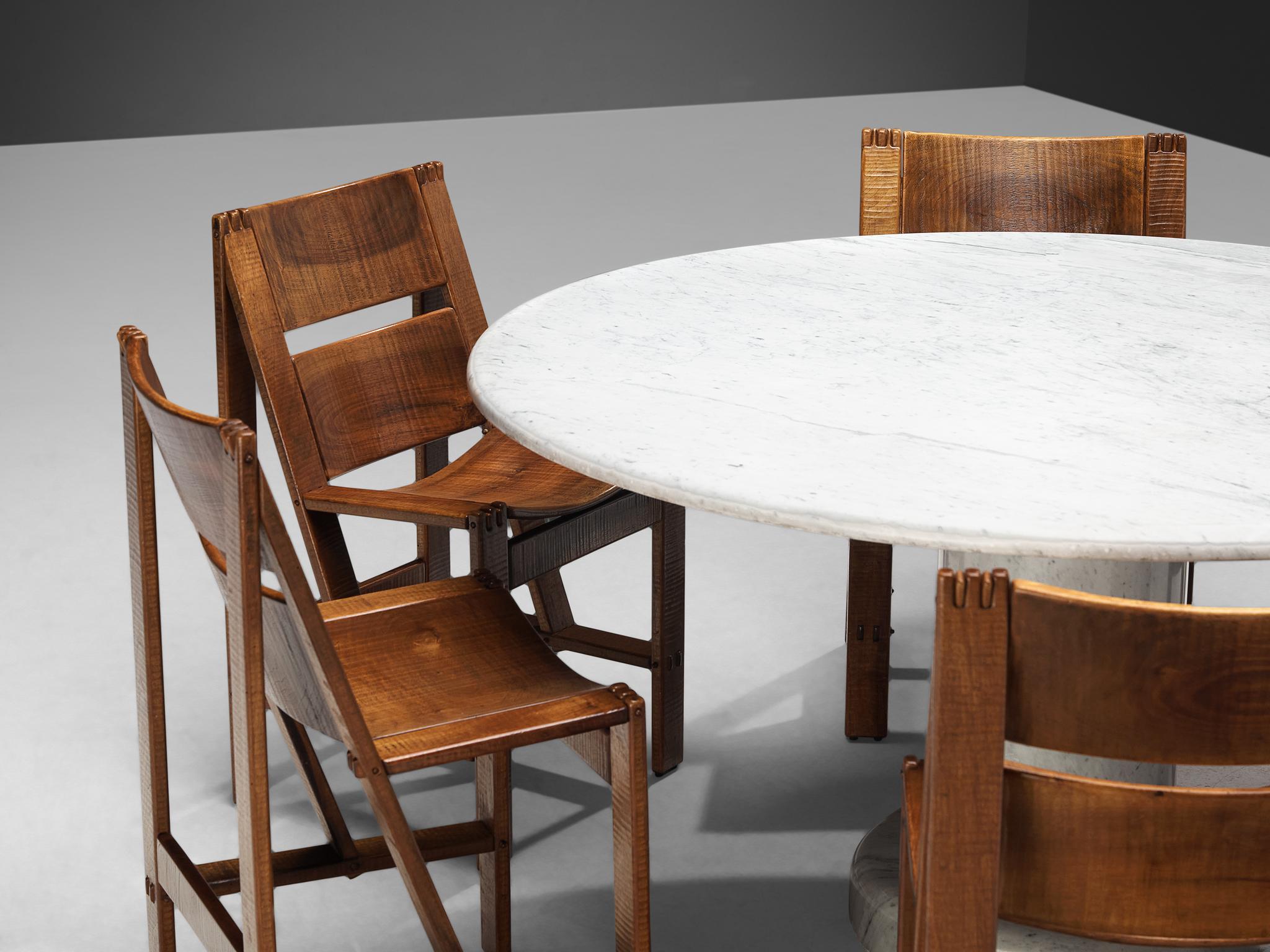Giuseppe Rivadossi Set of Six 'Regina' Dining Chairs in Walnut 9