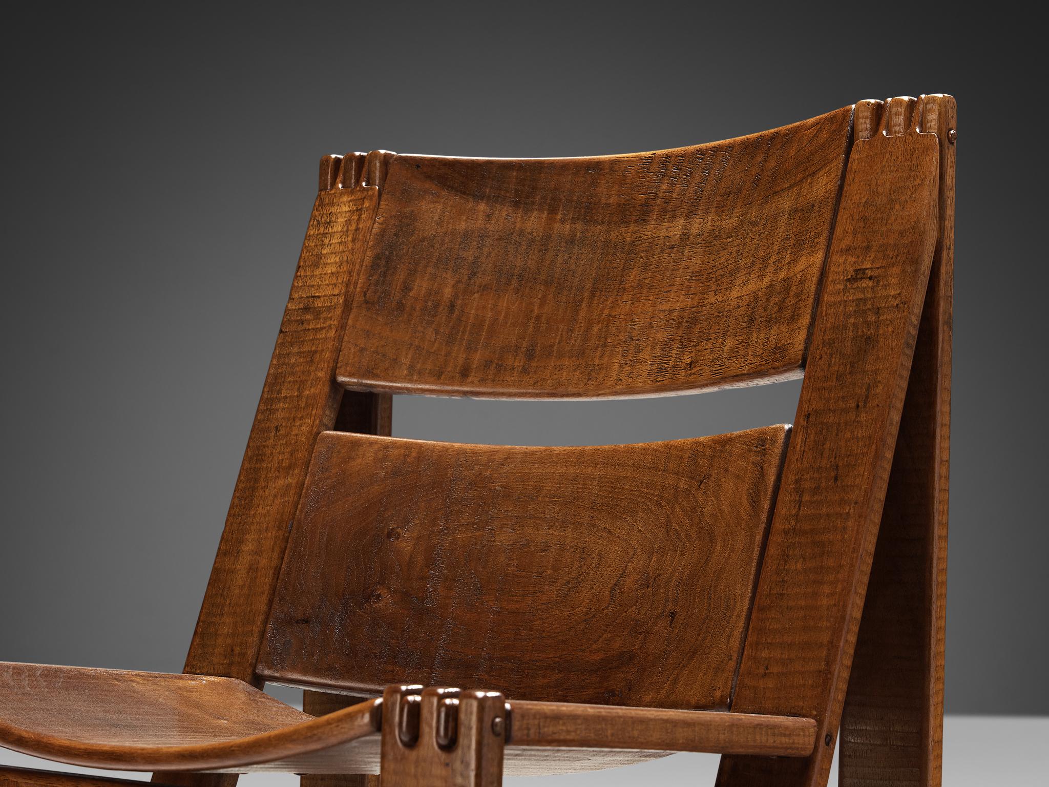 Italian Giuseppe Rivadossi Set of Six 'Regina' Dining Chairs in Walnut