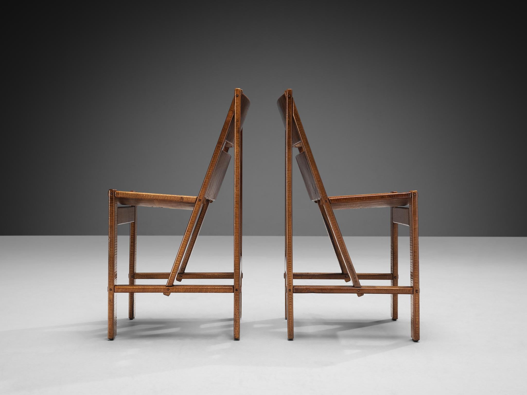 Mid-20th Century Giuseppe Rivadossi Set of Six 'Regina' Dining Chairs in Walnut