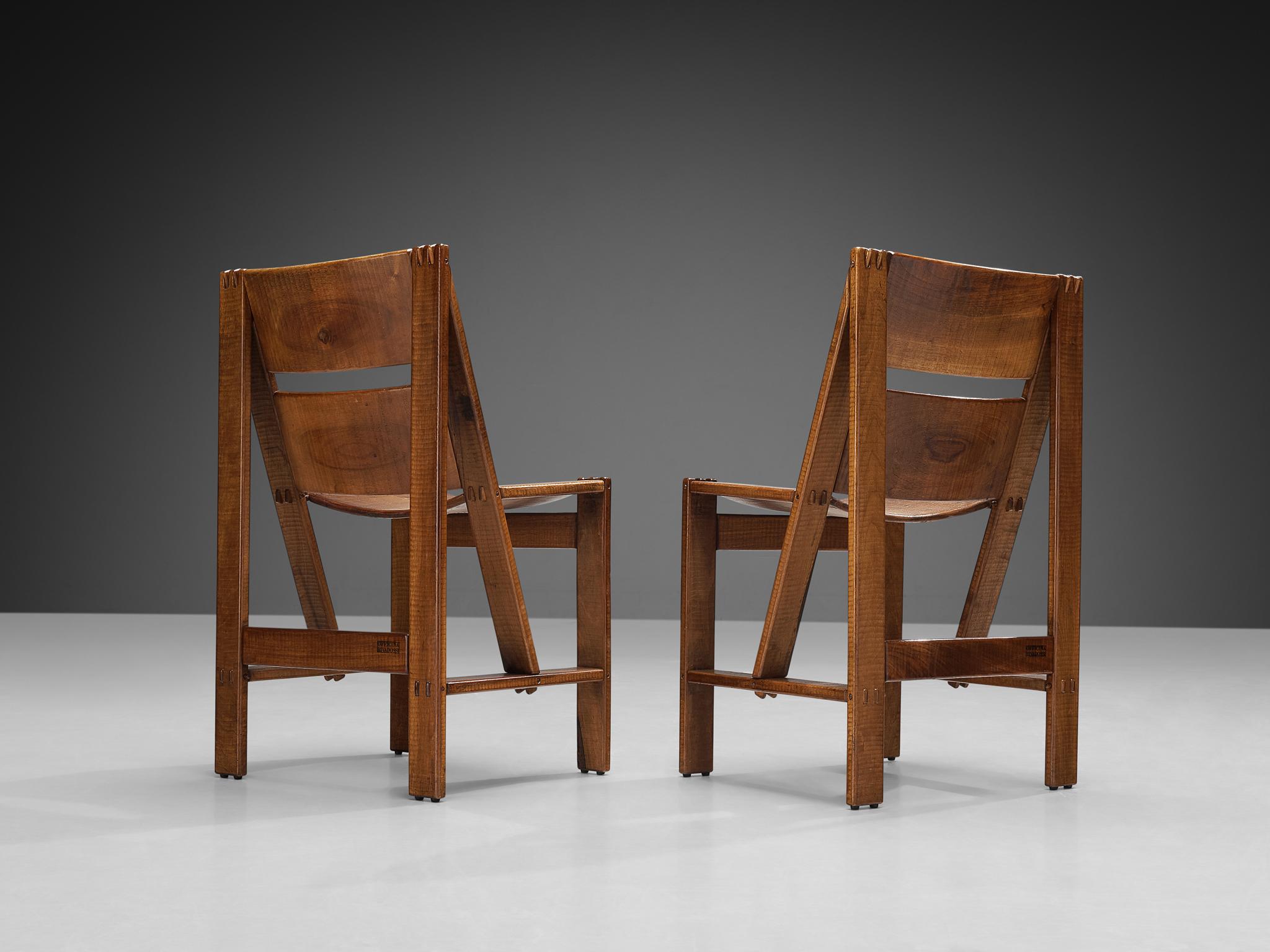 Giuseppe Rivadossi Set of Six 'Regina' Dining Chairs in Walnut 1