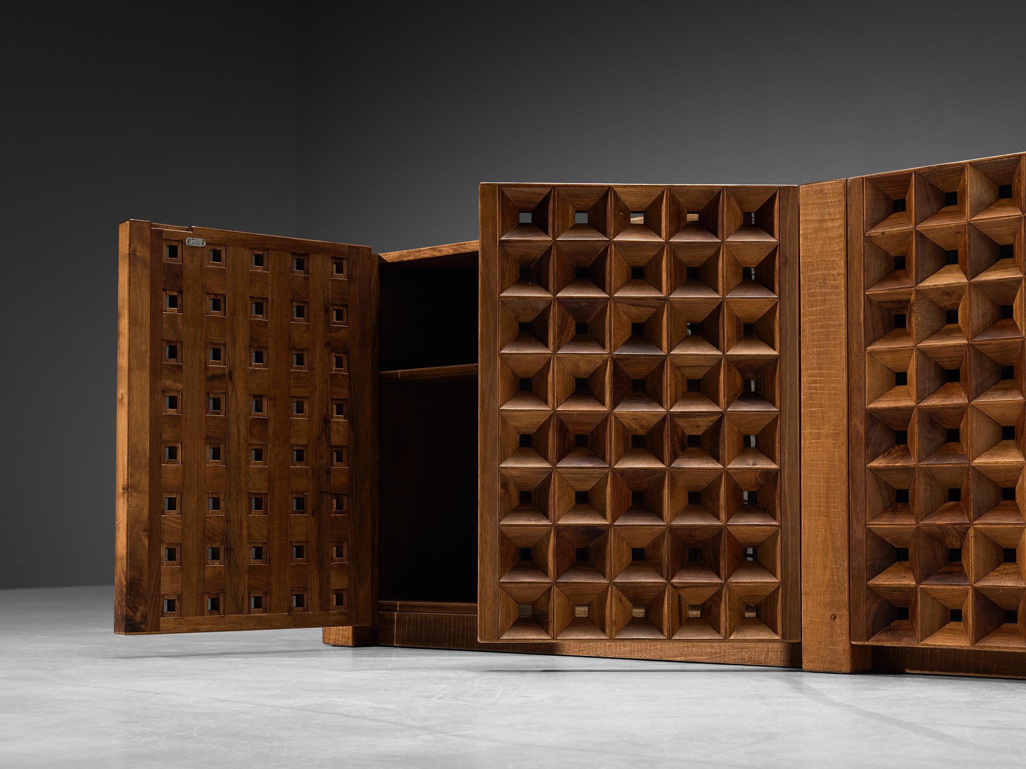 Giuseppe Rivadossi Sideboard in Walnut and Glass 3